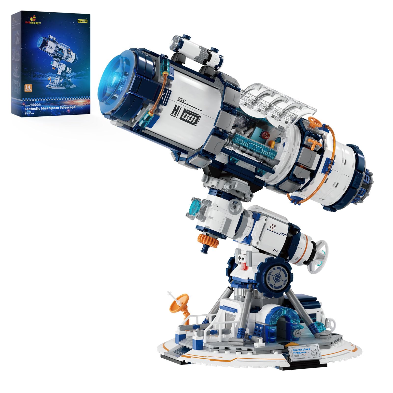 Jmbricklayer Kit Mattoncini Telescopio Spaziale con Luci