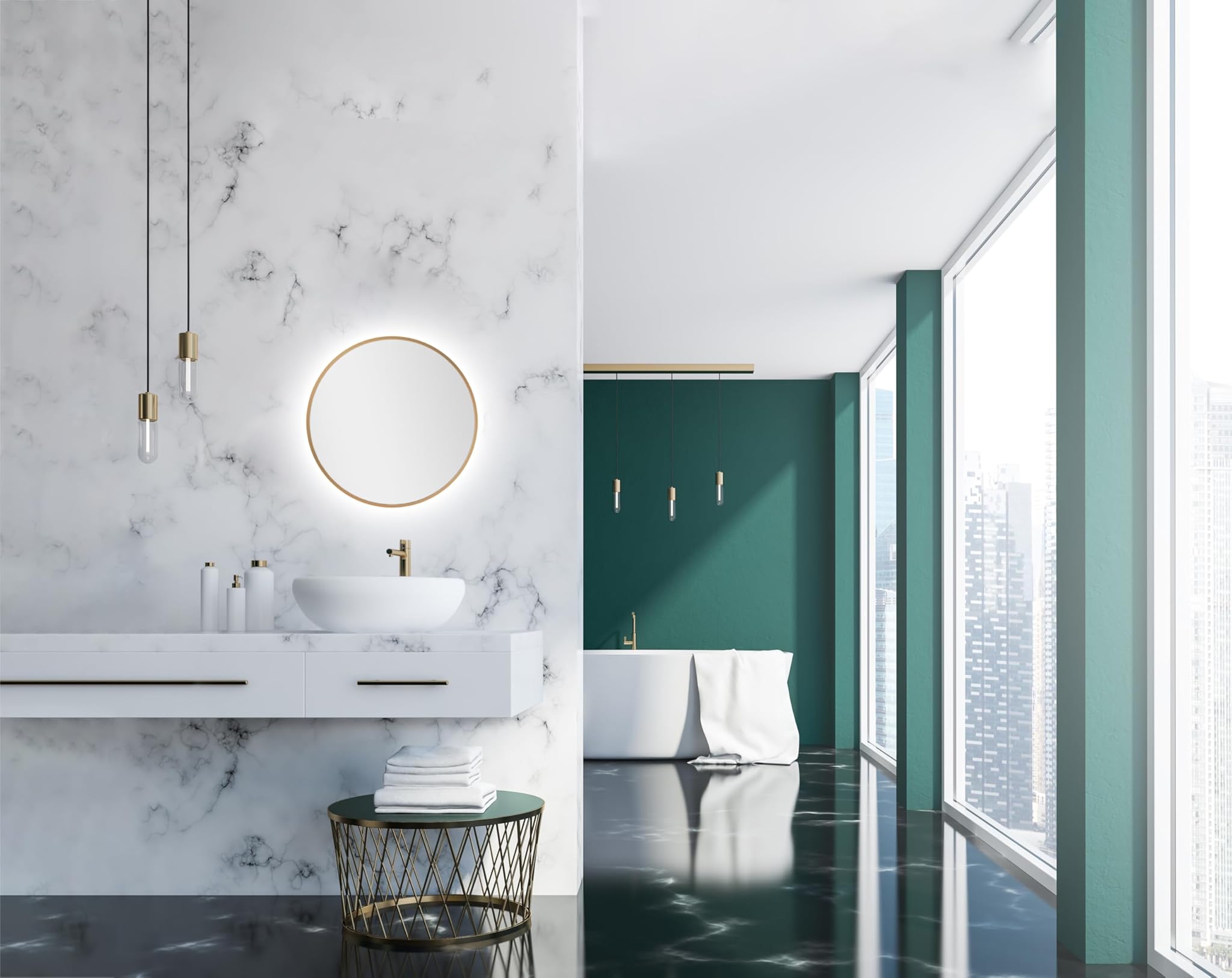 Talos Specchio Decorativo Rotondo da Parete Ø 50 cm