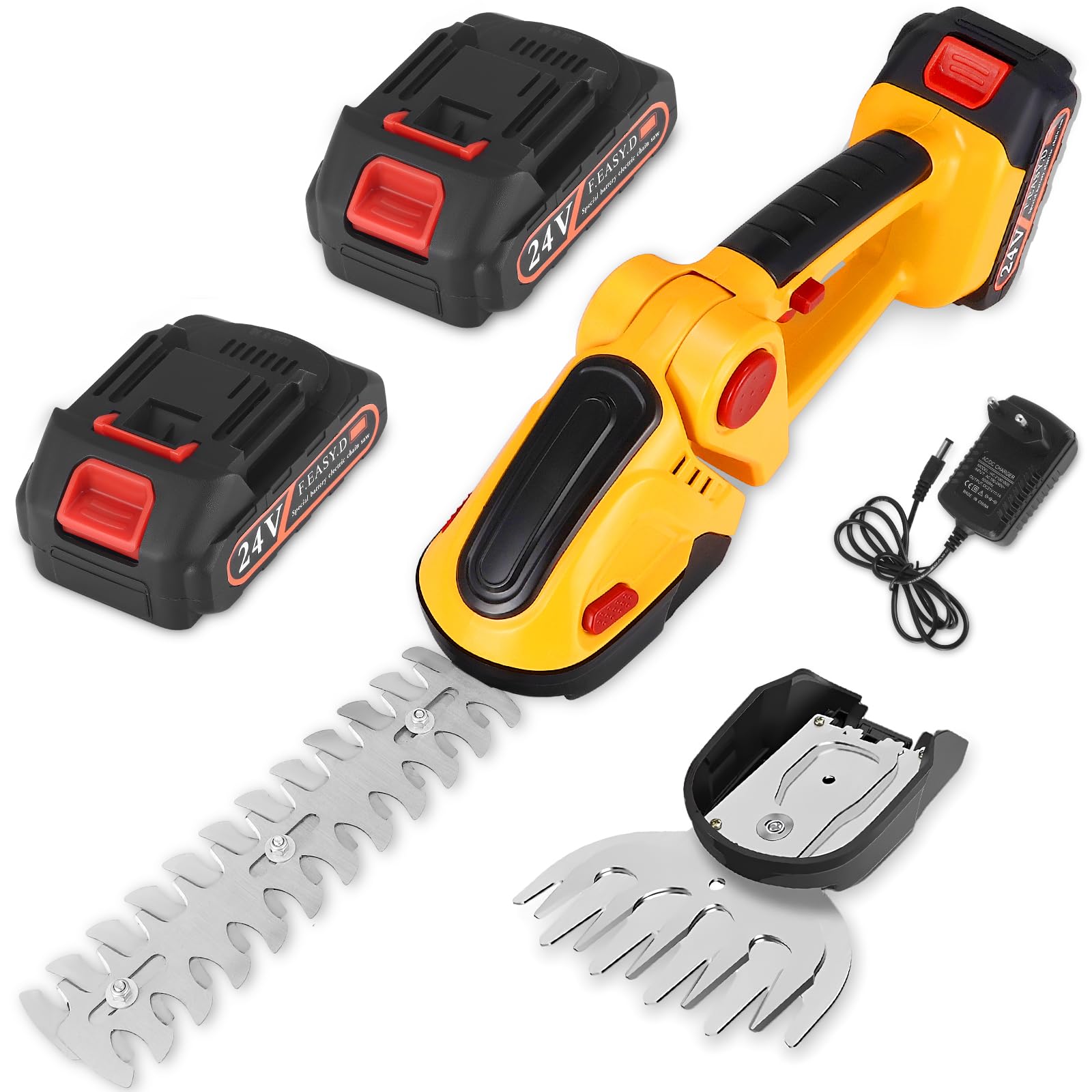 Tagliasiepi a Batteria 2-in-1, Decespugliatore e Tagliaerba