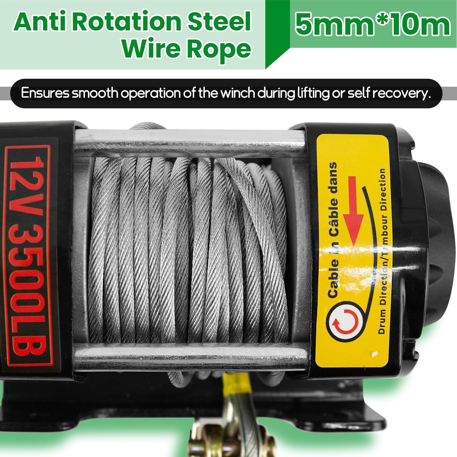 Verricello Elettrico 12V 3500lb/1588kg - immagine 4