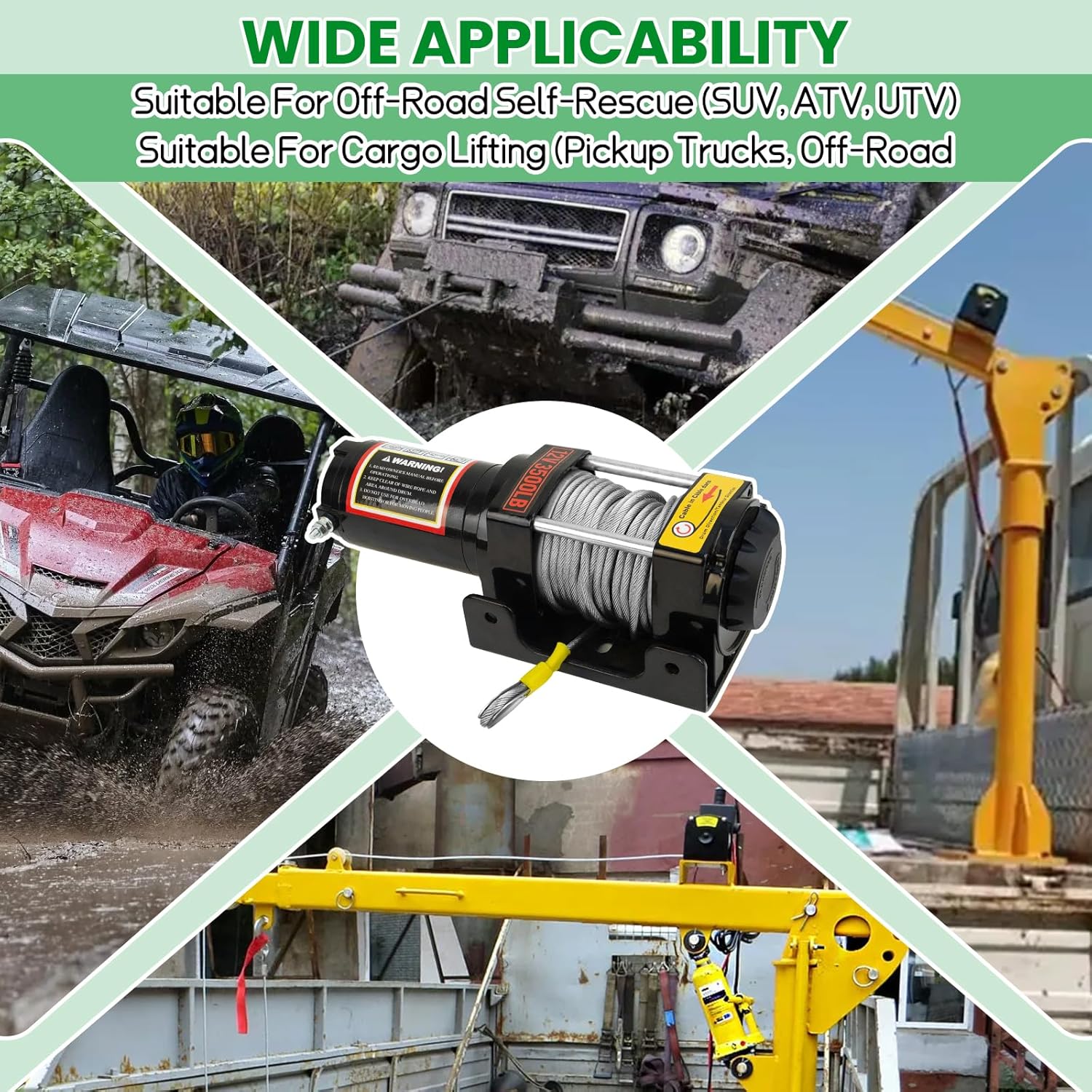 Verricello Elettrico 12V 3500lb/1588kg - immagine 5