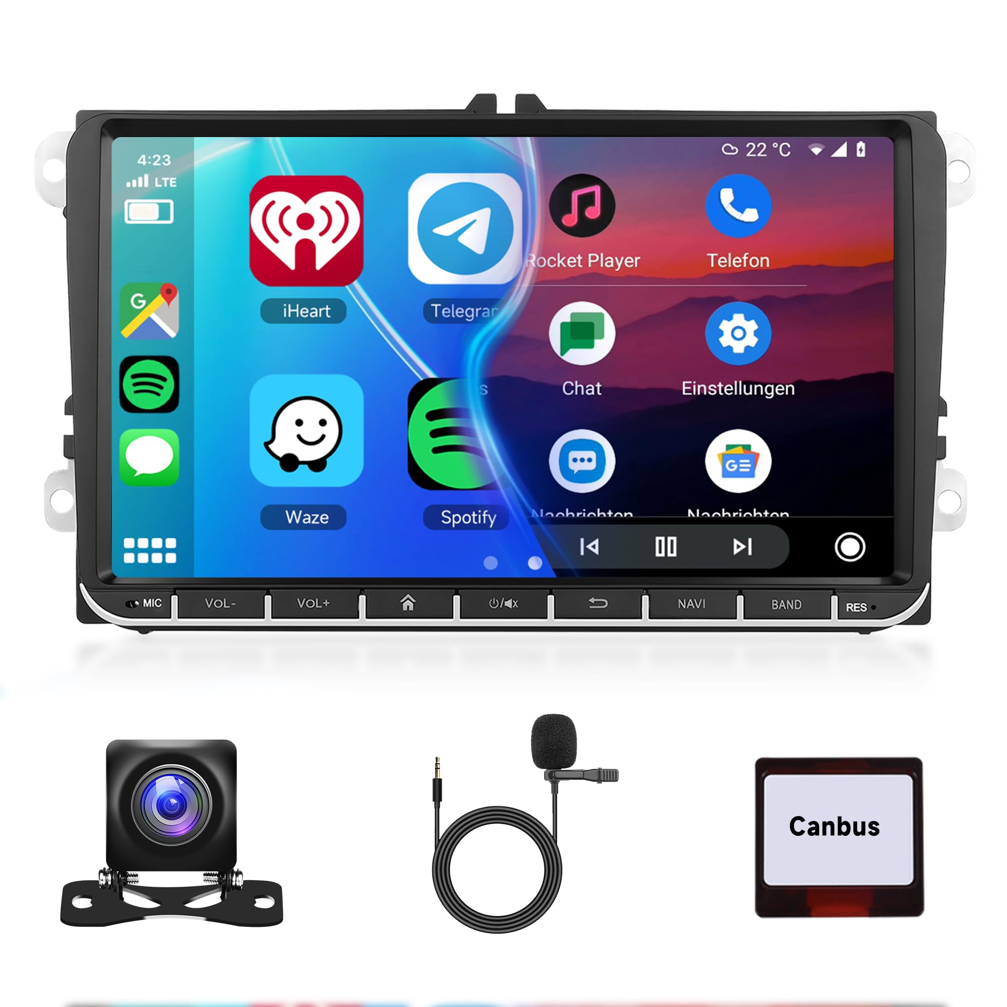 Autoradio Android 9'' per VW Golf 5 6 Passat Skoda SEAT