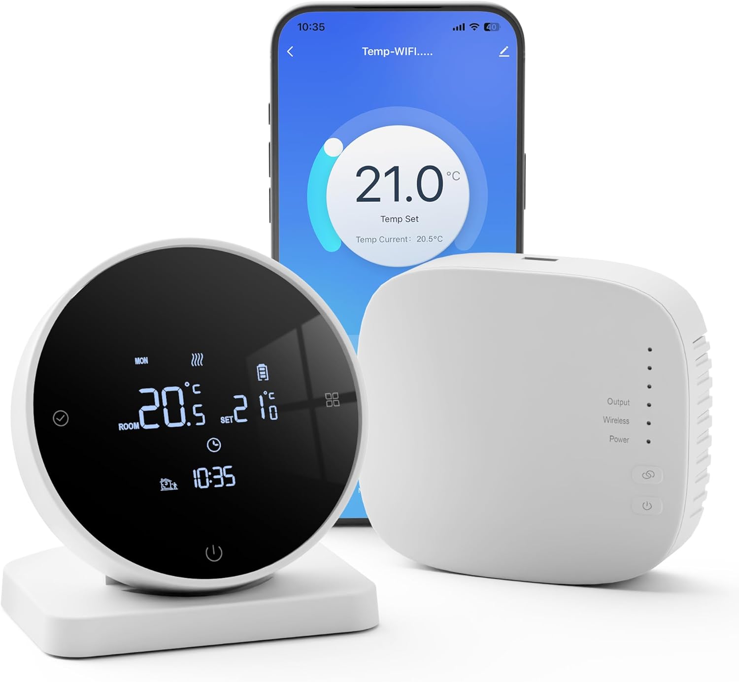 Vaconoff Termostato Caldaia WiFi a Batteria, Bianco - immagine 1