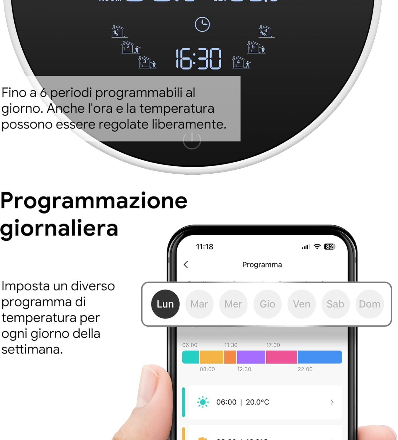 Vaconoff Termostato Caldaia WiFi a Batteria, Bianco - immagine 4
