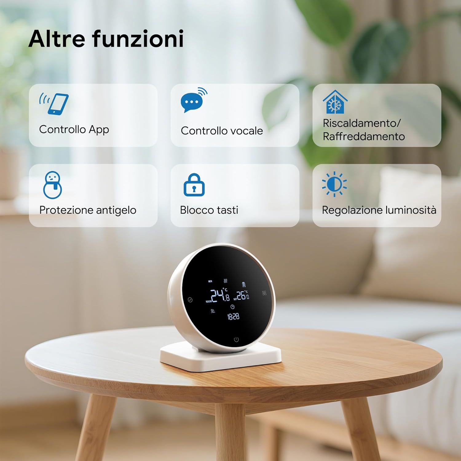 Vaconoff Termostato Caldaia WiFi a Batteria, Bianco - immagine 5