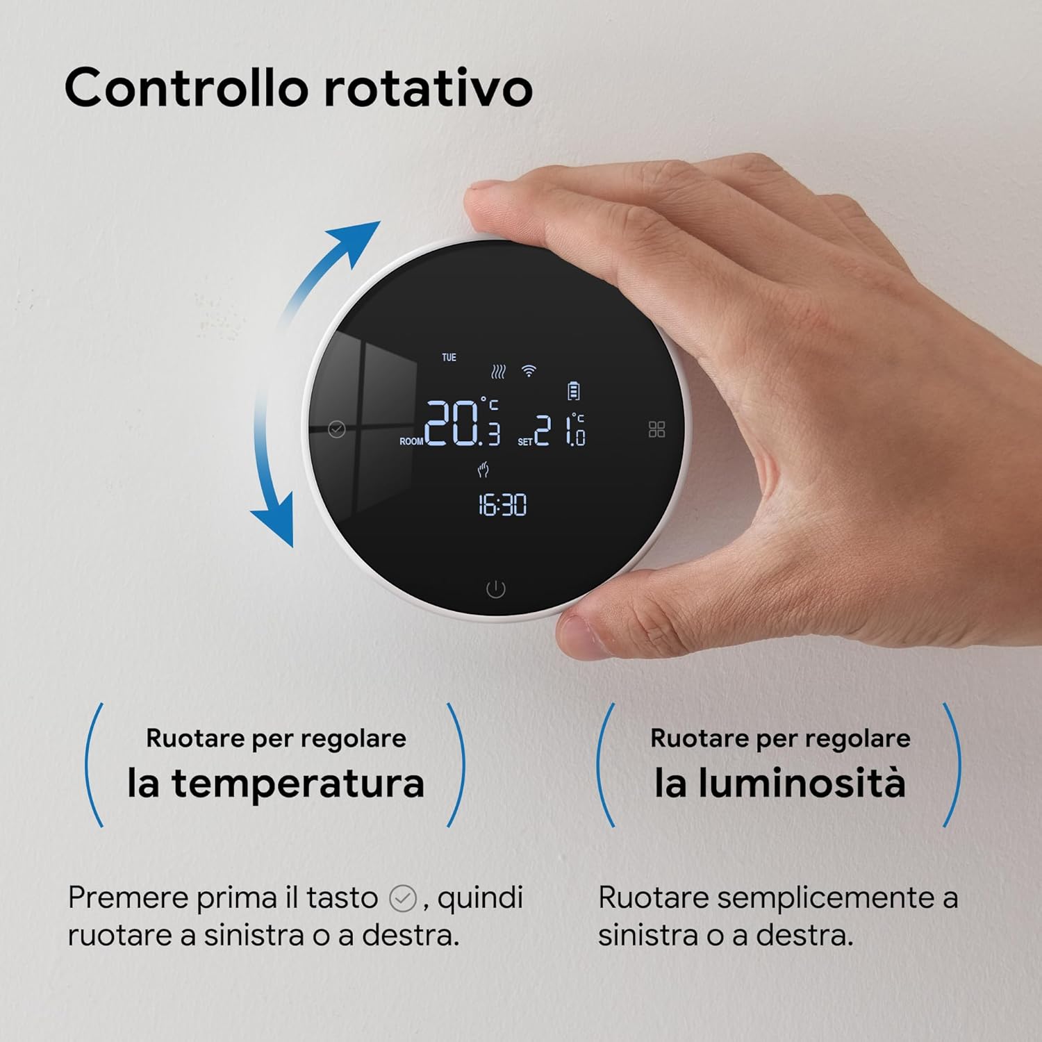 Vaconoff Termostato Caldaia WiFi a Batteria, Bianco - immagine 6