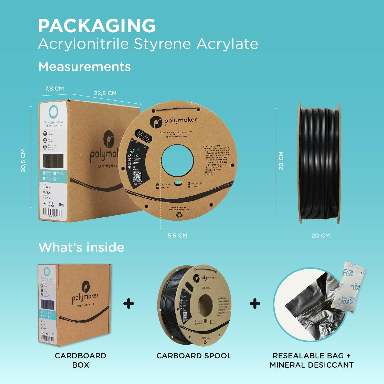 Polymaker PolyLite ASA rosso - 1.75mm - 1kg - immagine 7