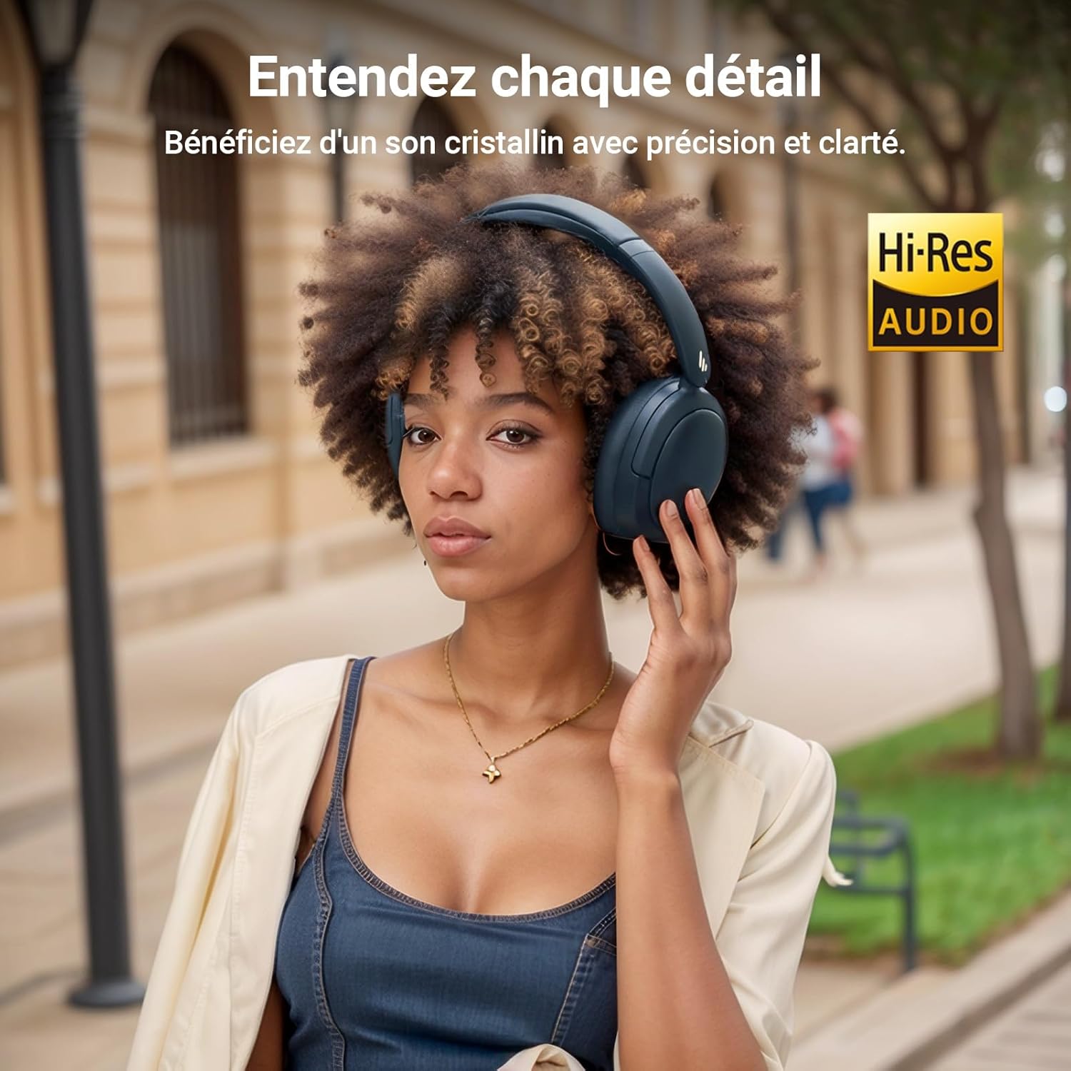 Edifier V80 Cuffie ANC Ibrida Bluetooth 5.4, Blu Navy - immagine 3