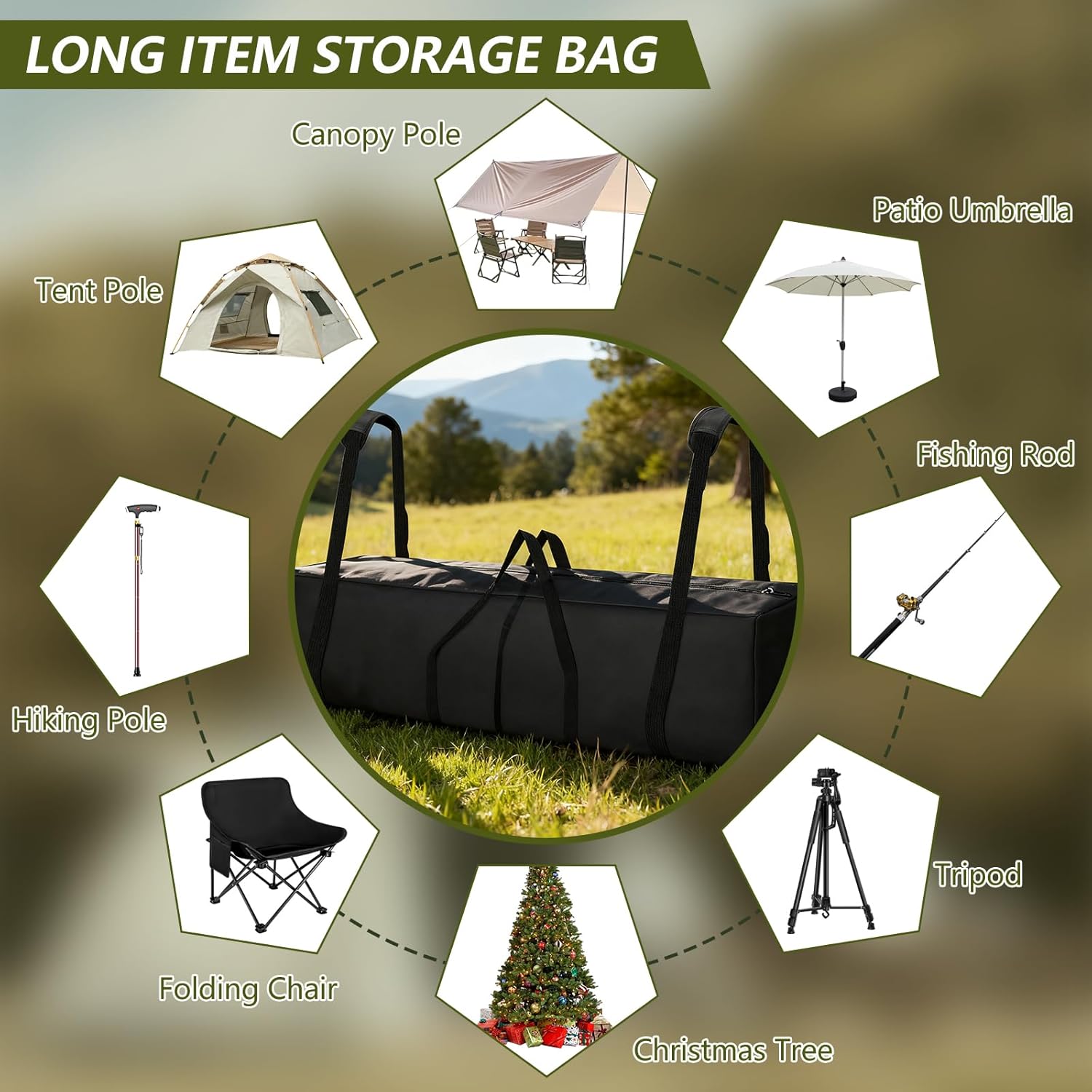 PEESHON Borsa da Tenda 210 cm - immagine 6