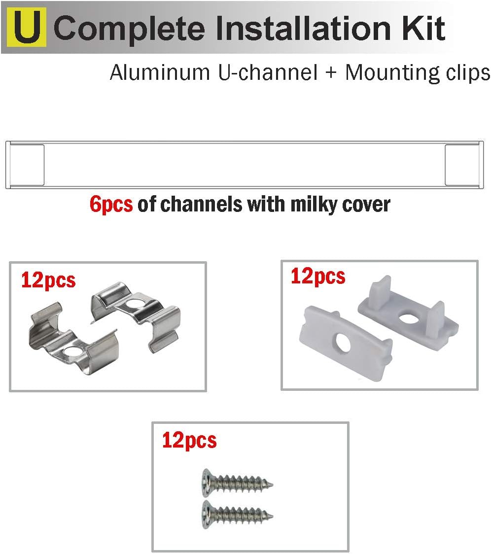 Starlandled Profilo LED Alluminio a U (6 x 1m) - immagine 2
