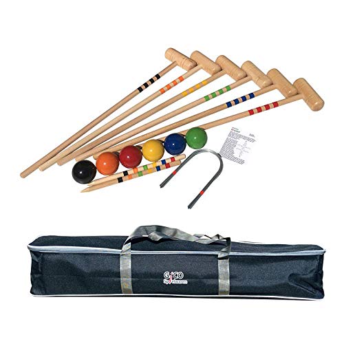 GICO Croquet Gioco in Legno di Faggio per 6 Giocatori
