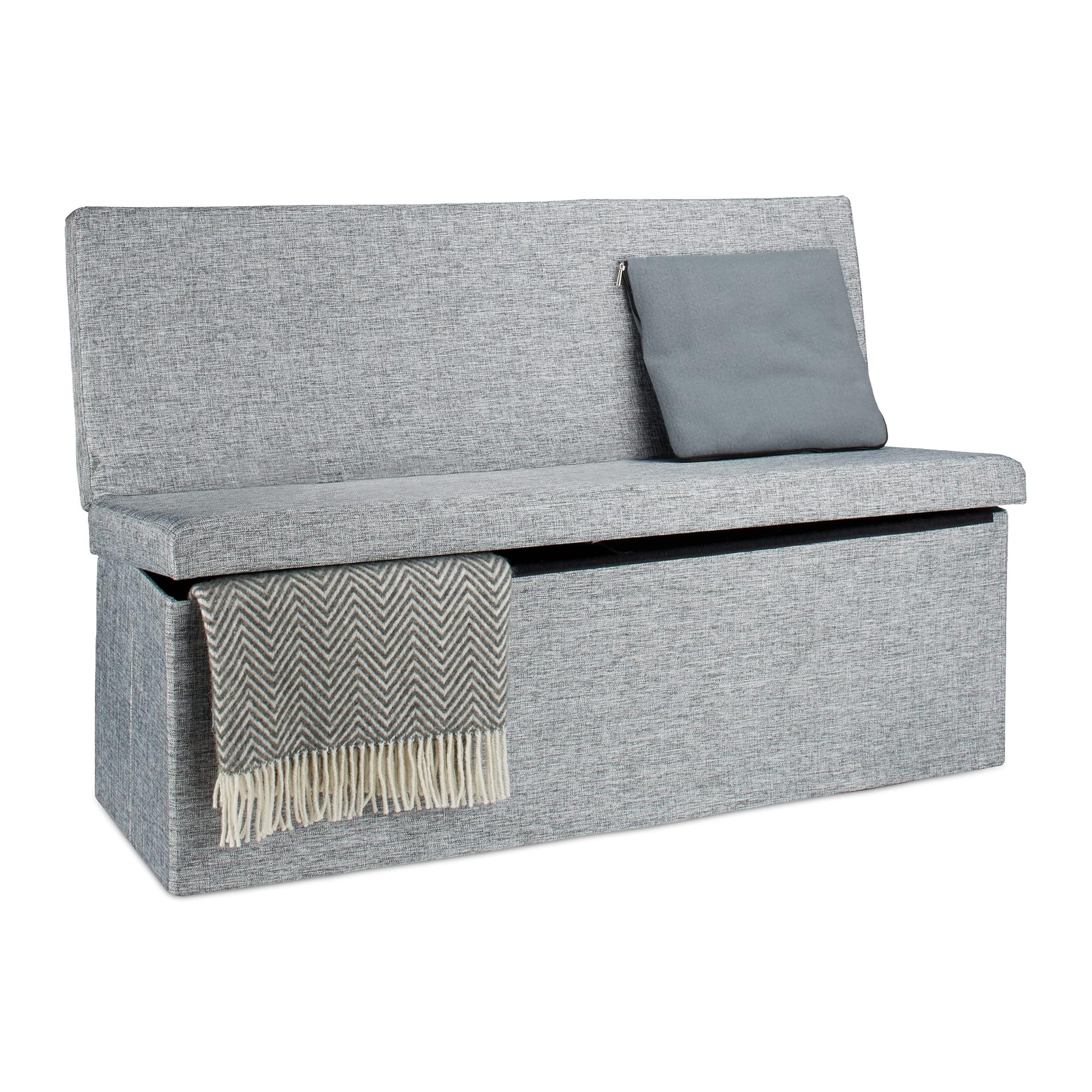 Relaxdays Panca Pieghevole con Contenitore, Grigio