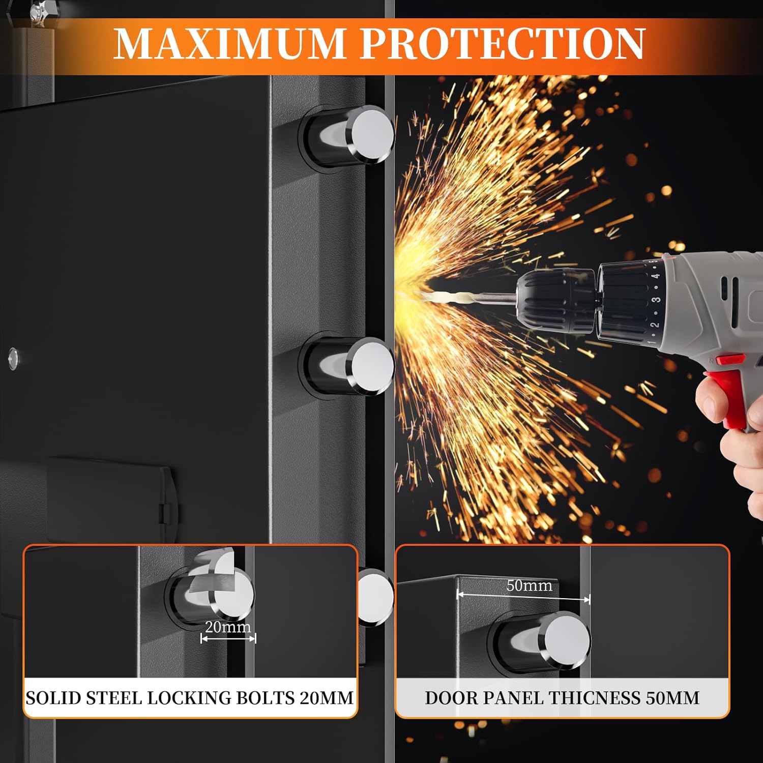 Wasjoye Cassaforte 25L con Chiave e Tastiera Digitale - immagine 2