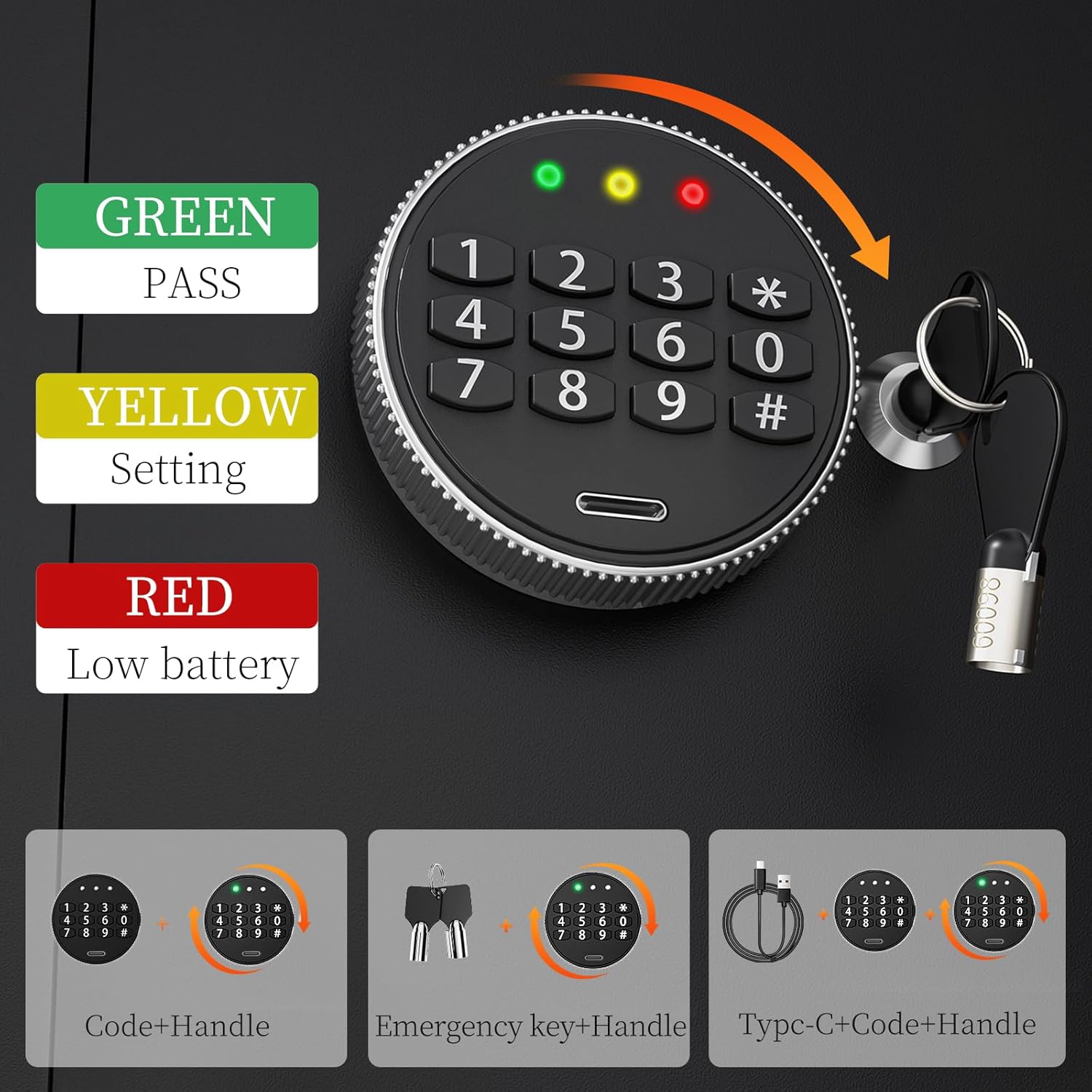 Wasjoye Cassaforte 25L con Chiave e Tastiera Digitale - immagine 3