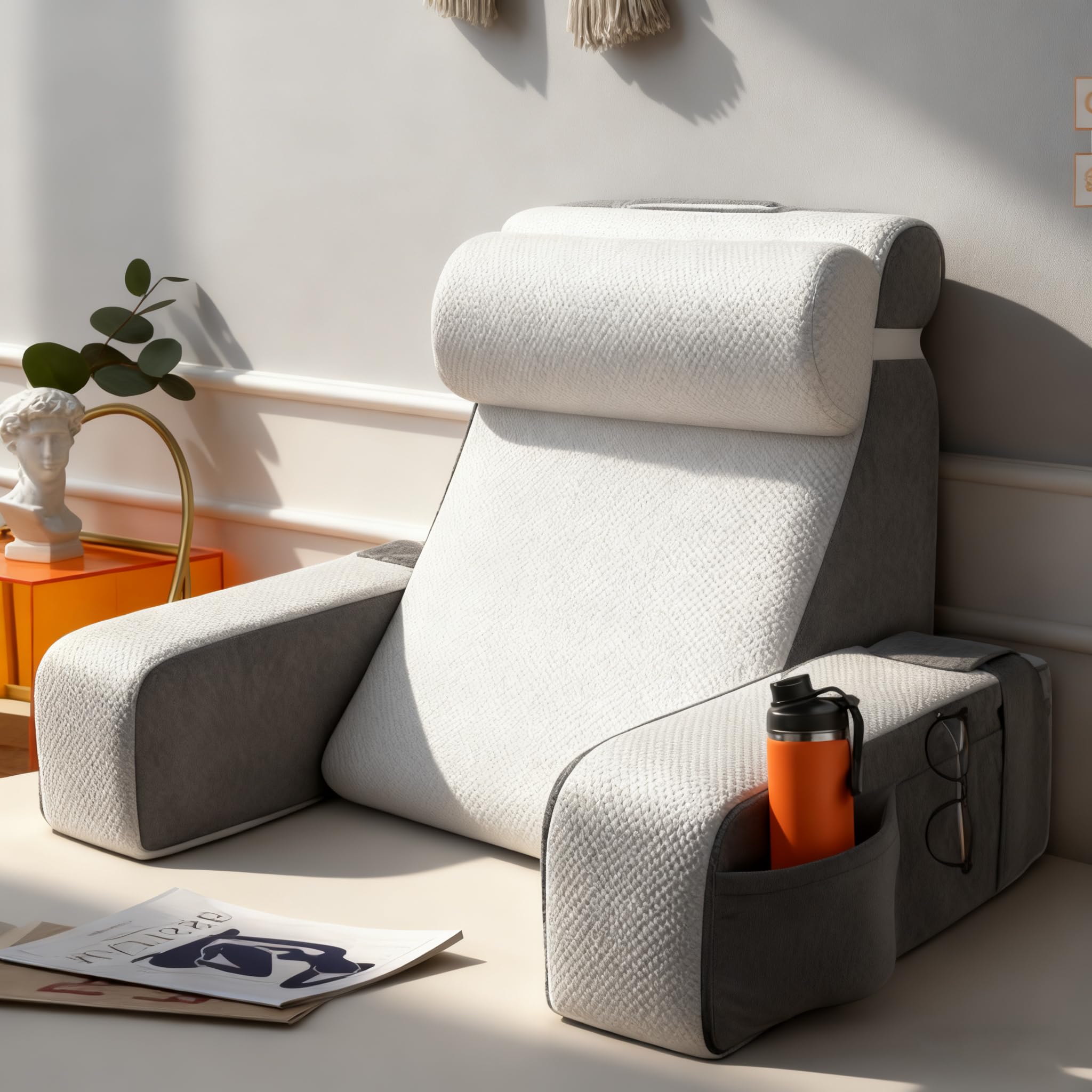 Grande Cuscino da Lettura con Cuscino Cervicale Rimovibile