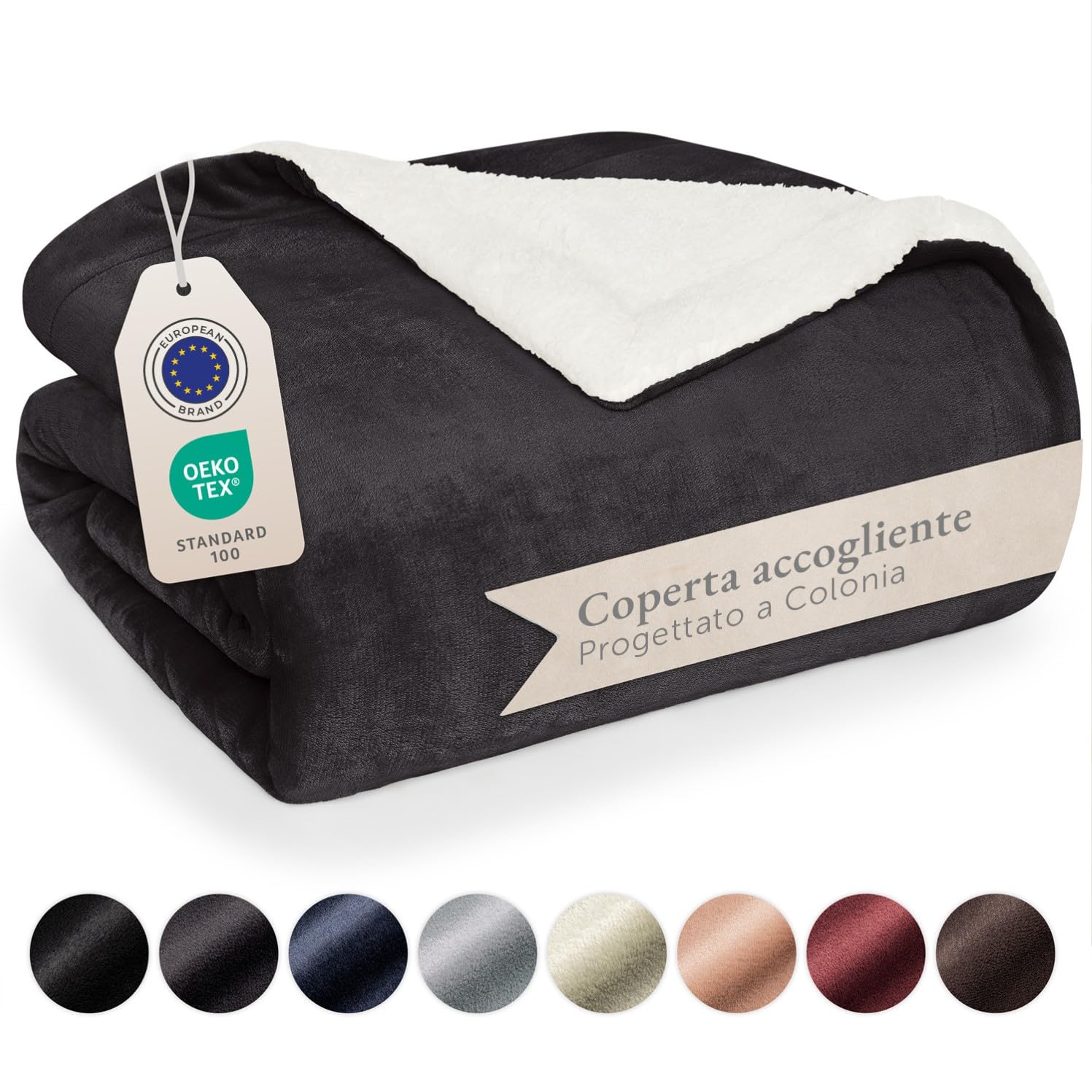 Blumtal Coperta Pile - Plaid Divano Super Morbida - Coperta Plaid Sherpa di Alta Qualità - Coperta Letto Singolo Sherpa - Certificata OKEO-Tex - 130 x 150 cm - Antracite