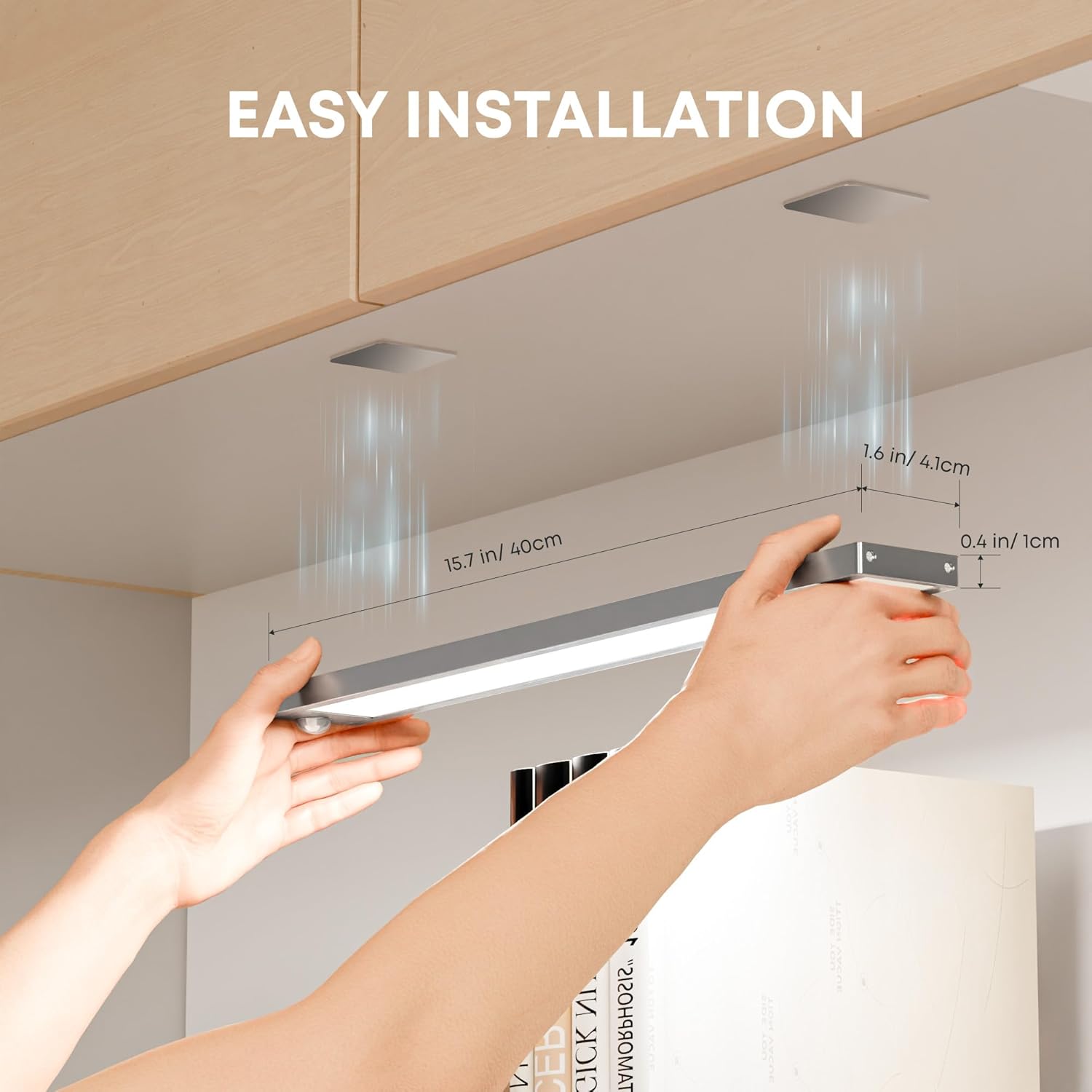 Luce LED Sottopensile Cucina 40CM con Sensore, Argento - immagine 3