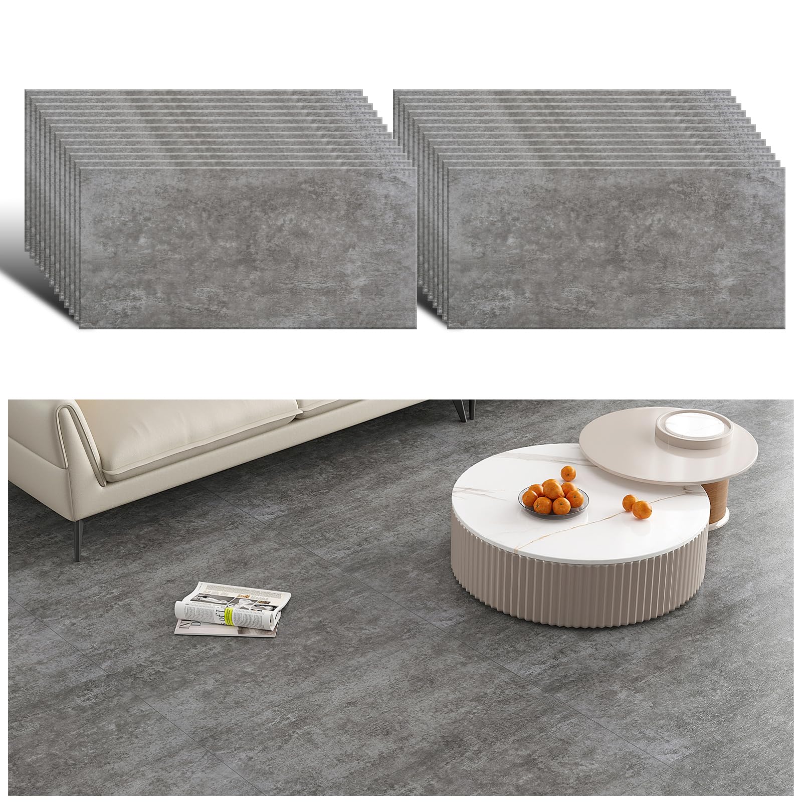 Veelike Pavimento PVC Adesivo Effetto Cemento Vintage