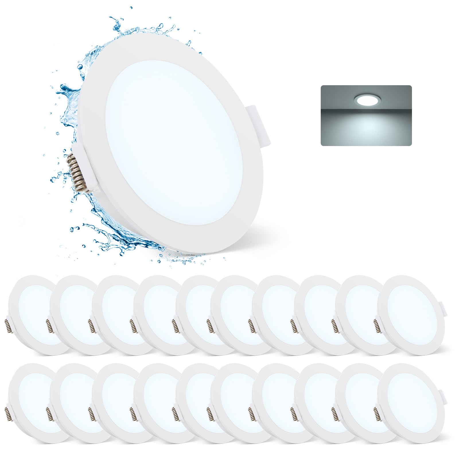 Gr4tec Faretti LED da Incasso IP65, Set da 20