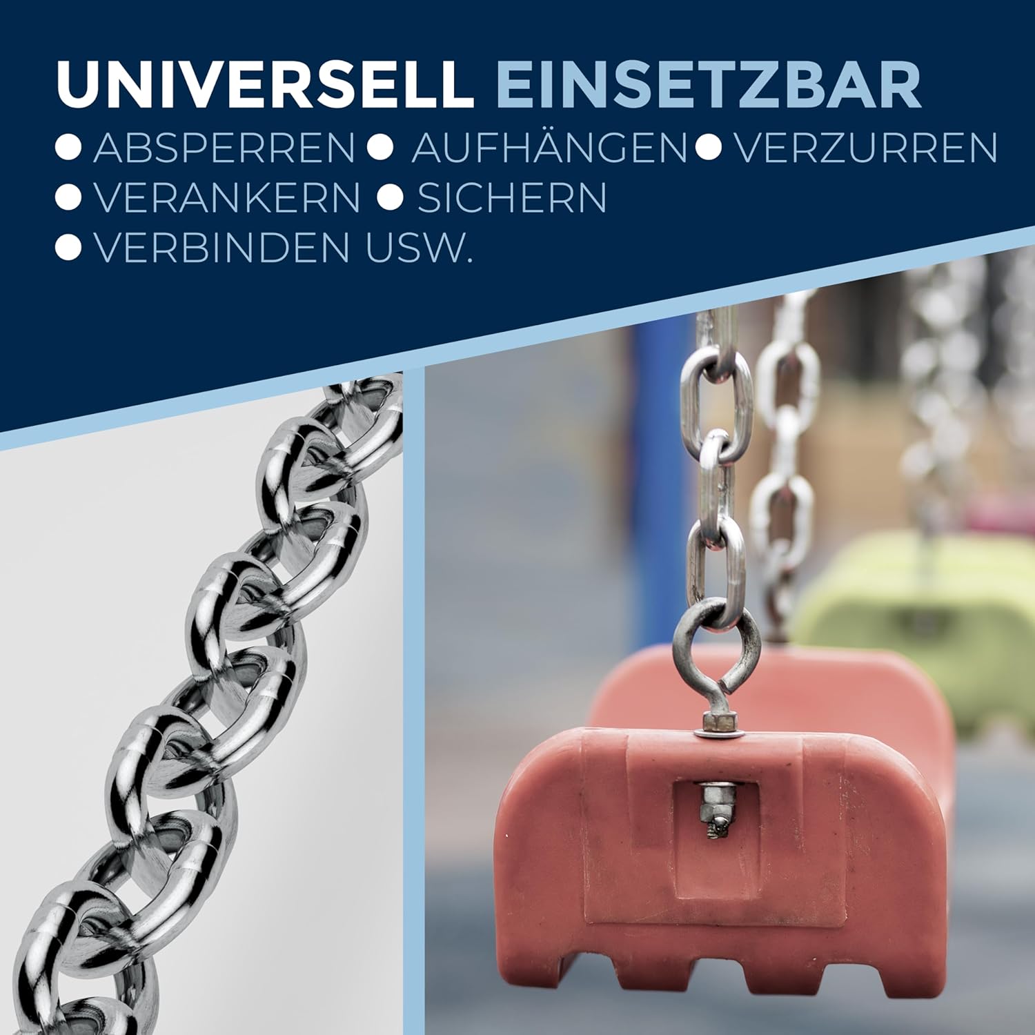 7-metri 5-mm di spessore catena in acciaio inossidabile inox V4A a maglia corta da NietFullThings in un unico pezzo catena di ancoraggio DIN 5685 DIN 766 7-m - immagine 5