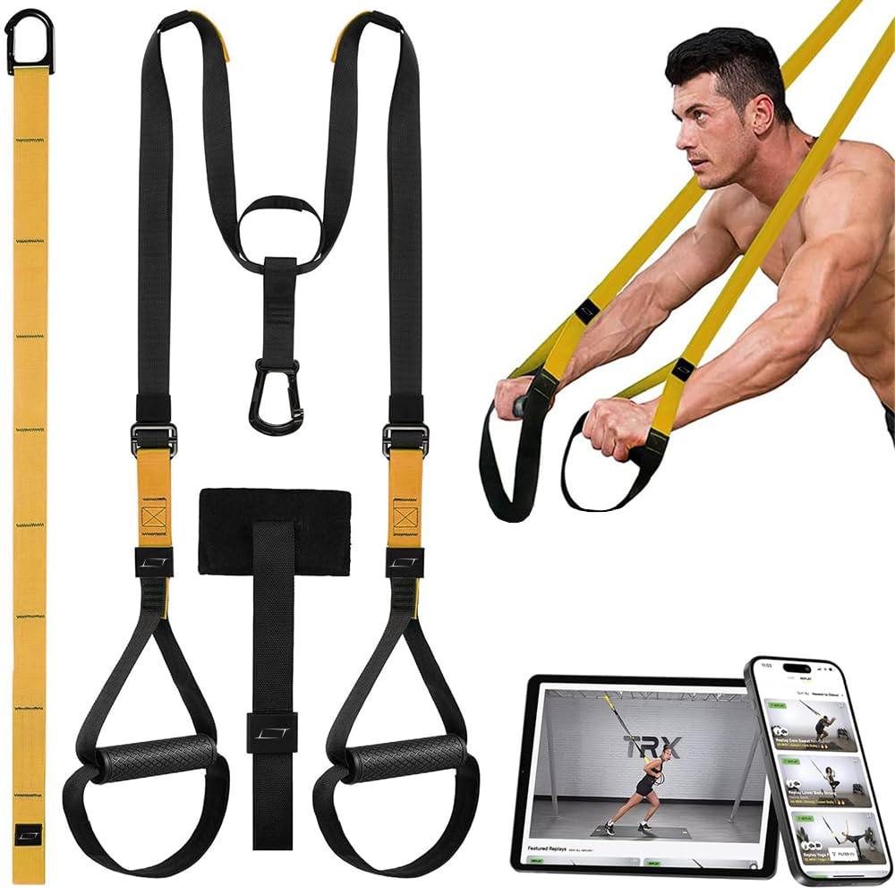 Trx Fitness Professionale, Cinghie Multifunzione Regolabili, Cavi per Allenamento in Sospensione, Sling Trainer, Trx Fitness da Casa per Calisthenics, Crossfit, Flessioni e Suspension Training