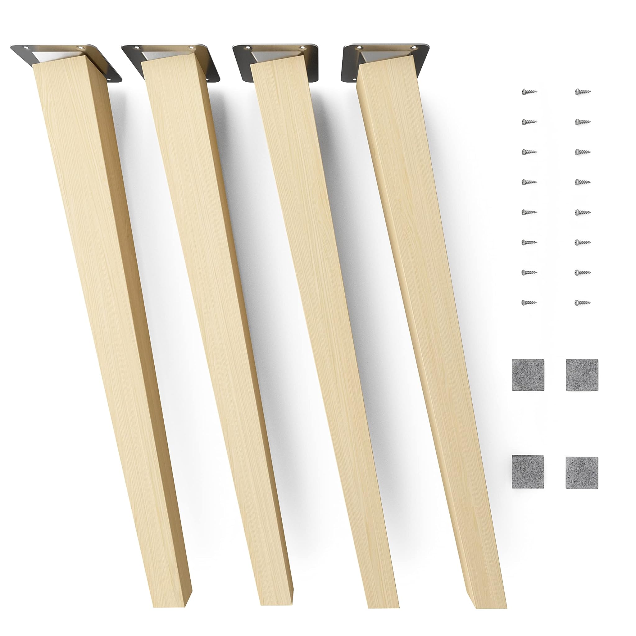 Sossai Gambe per Mobili CLIF SQUARE HMF4 in Faggio Naturale