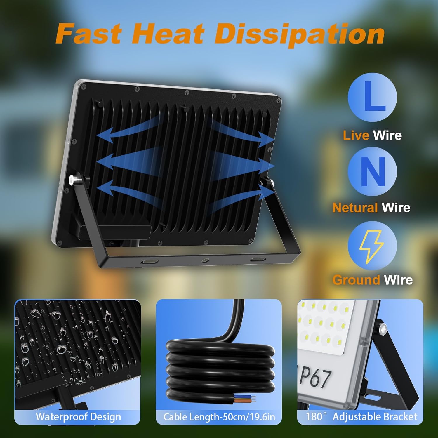 Faretto LED da Esterno 200W - 20000LM (2 Pezzi) - immagine 5