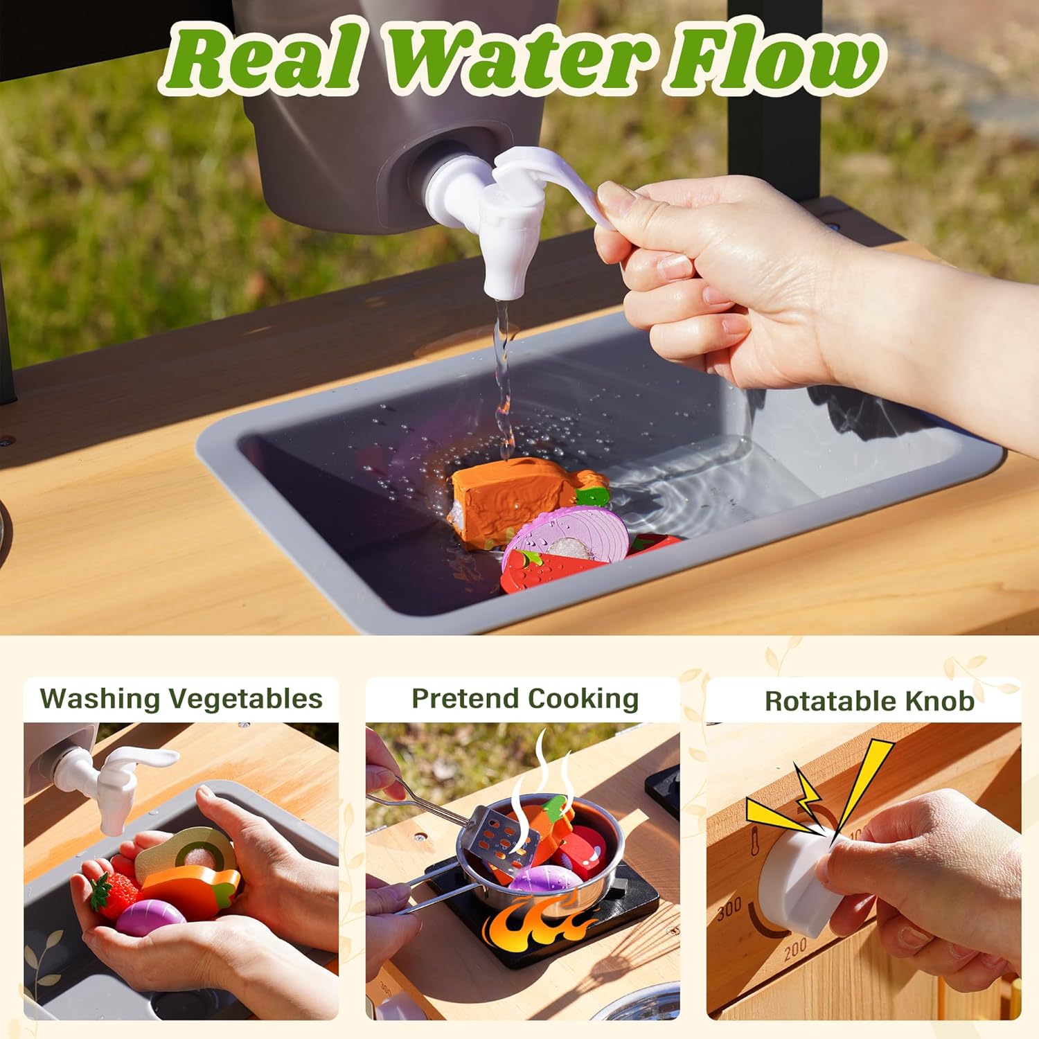 Robud Cucina Matsch per Bambini in Legno Naturale - immagine 3