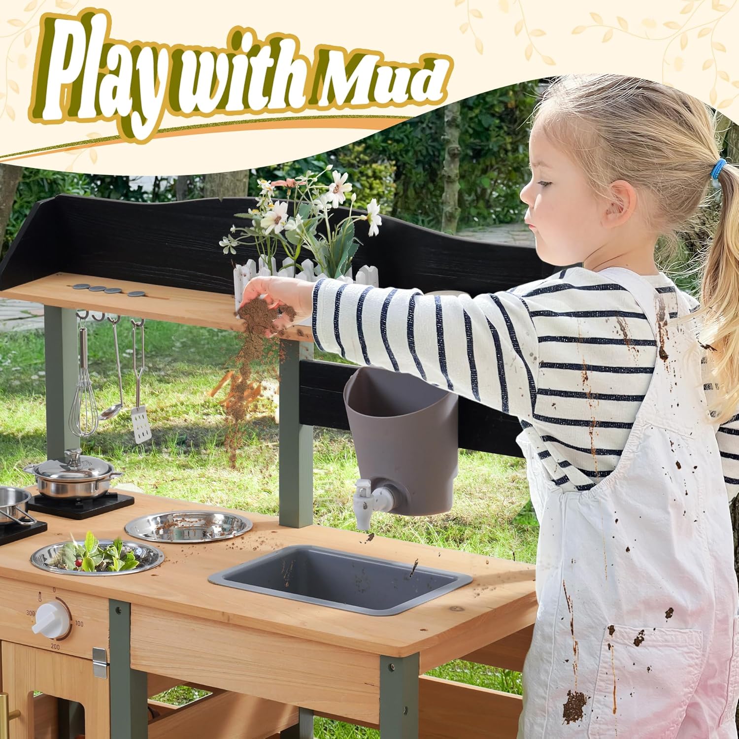 Robud Cucina Matsch per Bambini in Legno Naturale - immagine 5