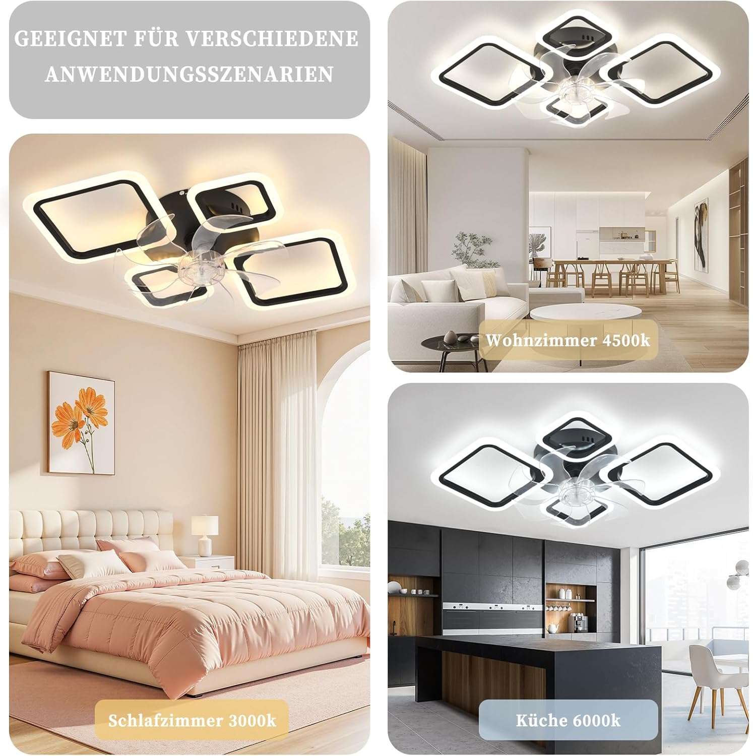 Miir Ventilatore Da Soffitto Con Luce 65W, Nero - immagine 7