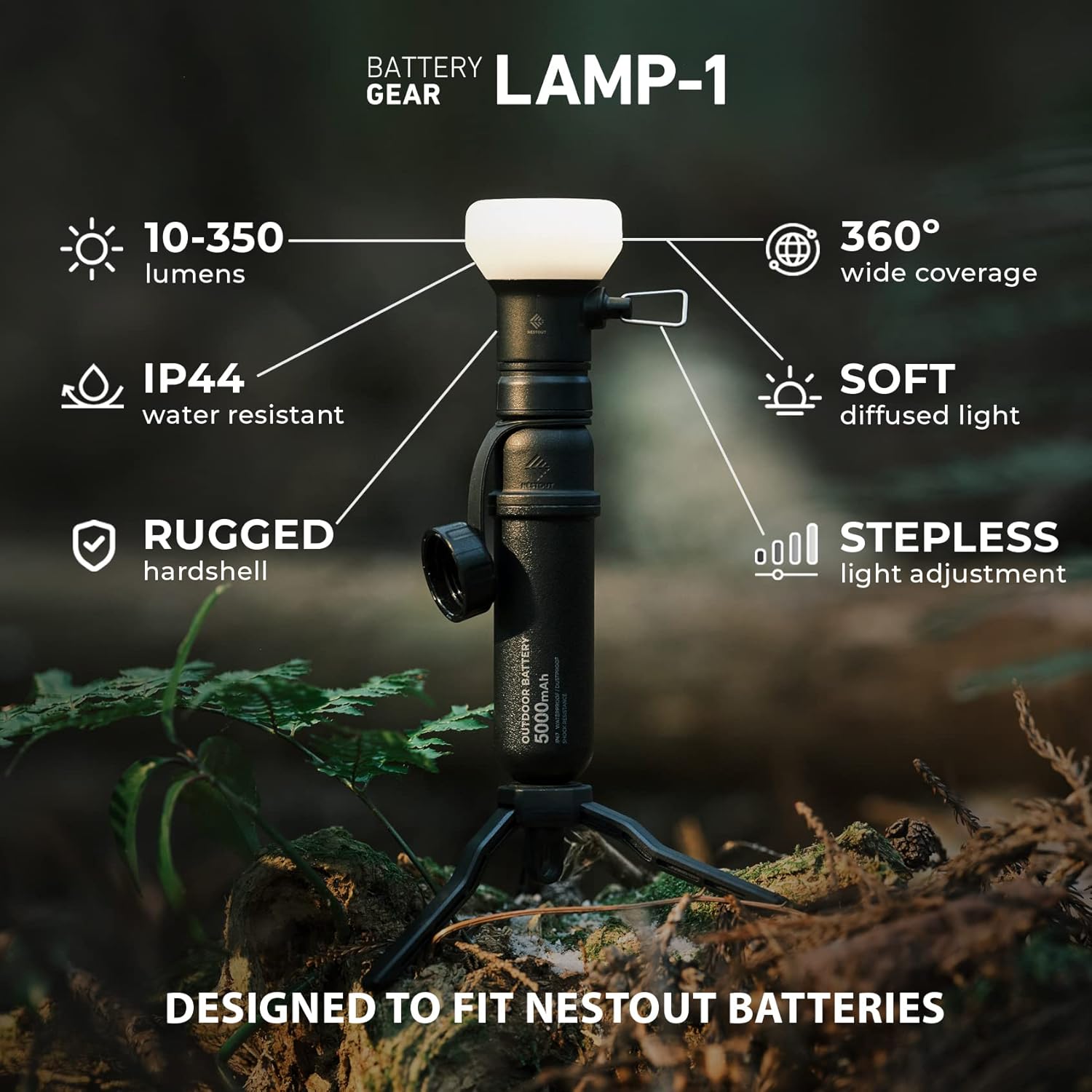 Elecom NESTOUT Lanterna LED da Campeggio con Treppiede - immagine 2