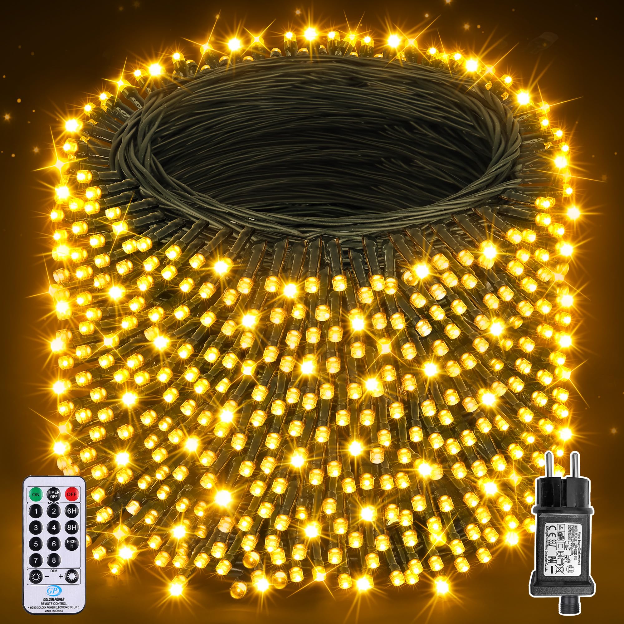 Luci Natale Esterno 100m 1000LED IP44 con Telecomando