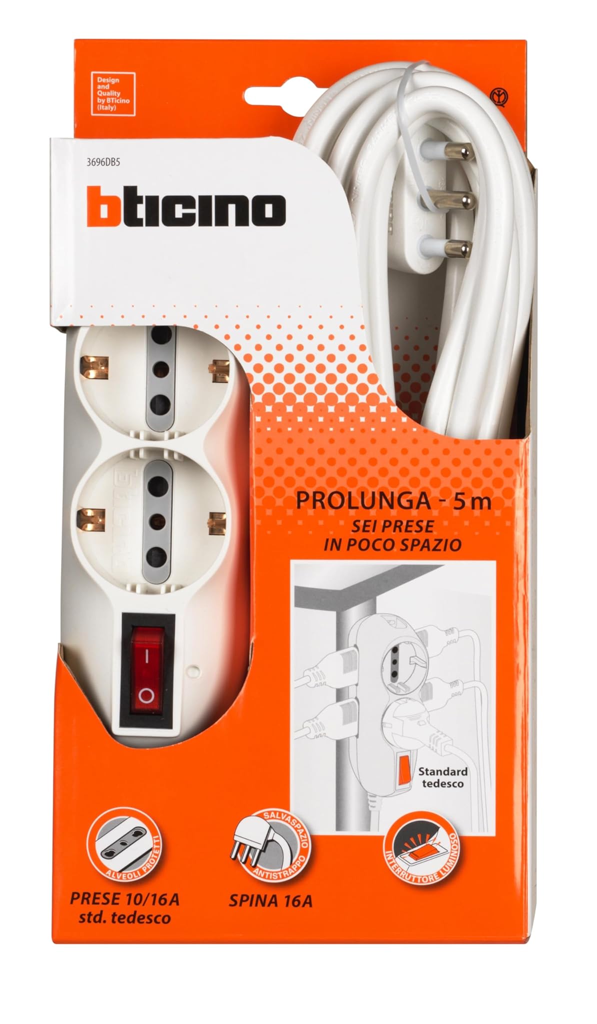 Bticino Ciabatta Multipresa Slot 3696DB5 - 6 Posti