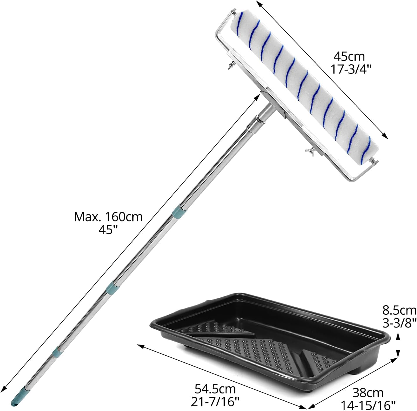 QWORK® Kit Rullo per Vernice da 45 cm Completo - immagine 2