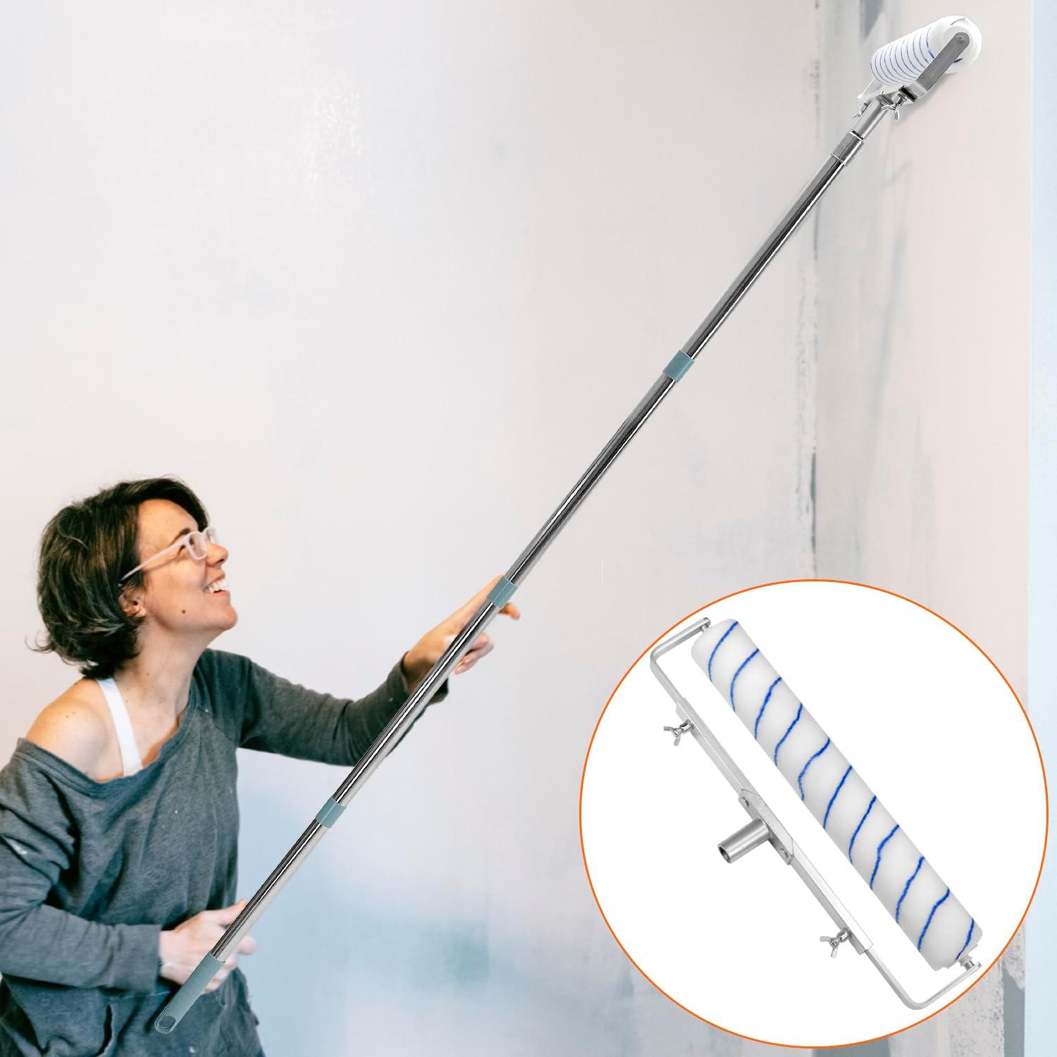 QWORK® Kit Rullo per Vernice da 45 cm Completo - immagine 6