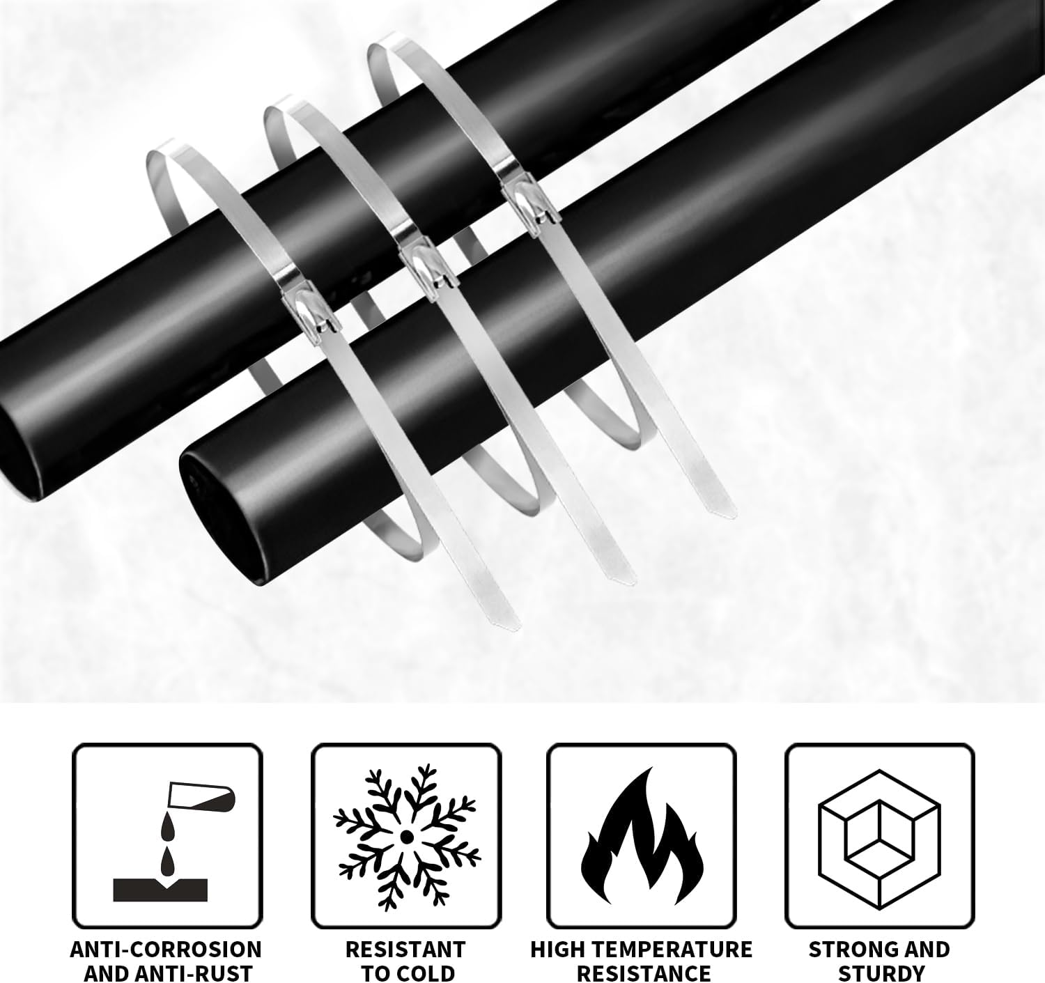500 Pezzi Fascette in Inox 304 Autobloccanti - immagine 3