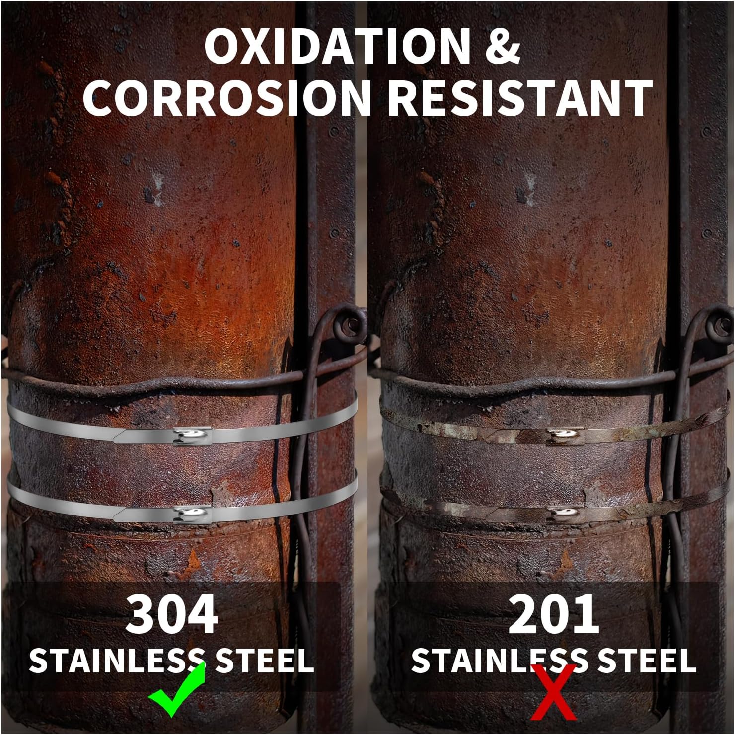 500 Pezzi Fascette in Inox 304 Autobloccanti - immagine 5