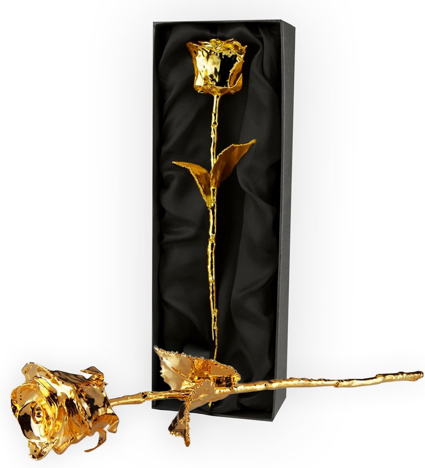 Mikamax Rosa D'oro 24K con Certificato, Scatola Nera - immagine 1