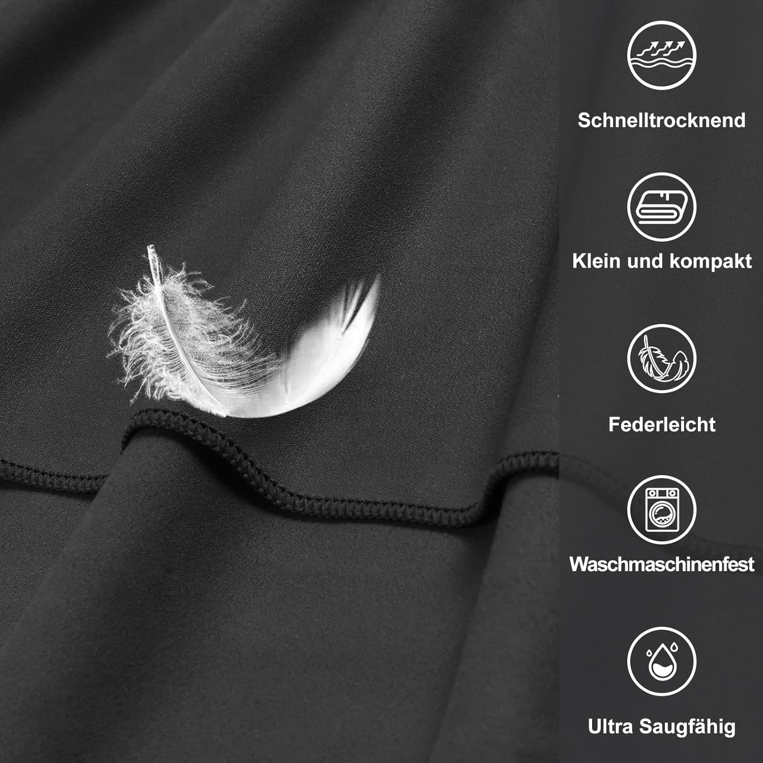 Asciugamano Palestra Microfibra 120x50cm con Tasca - immagine 2