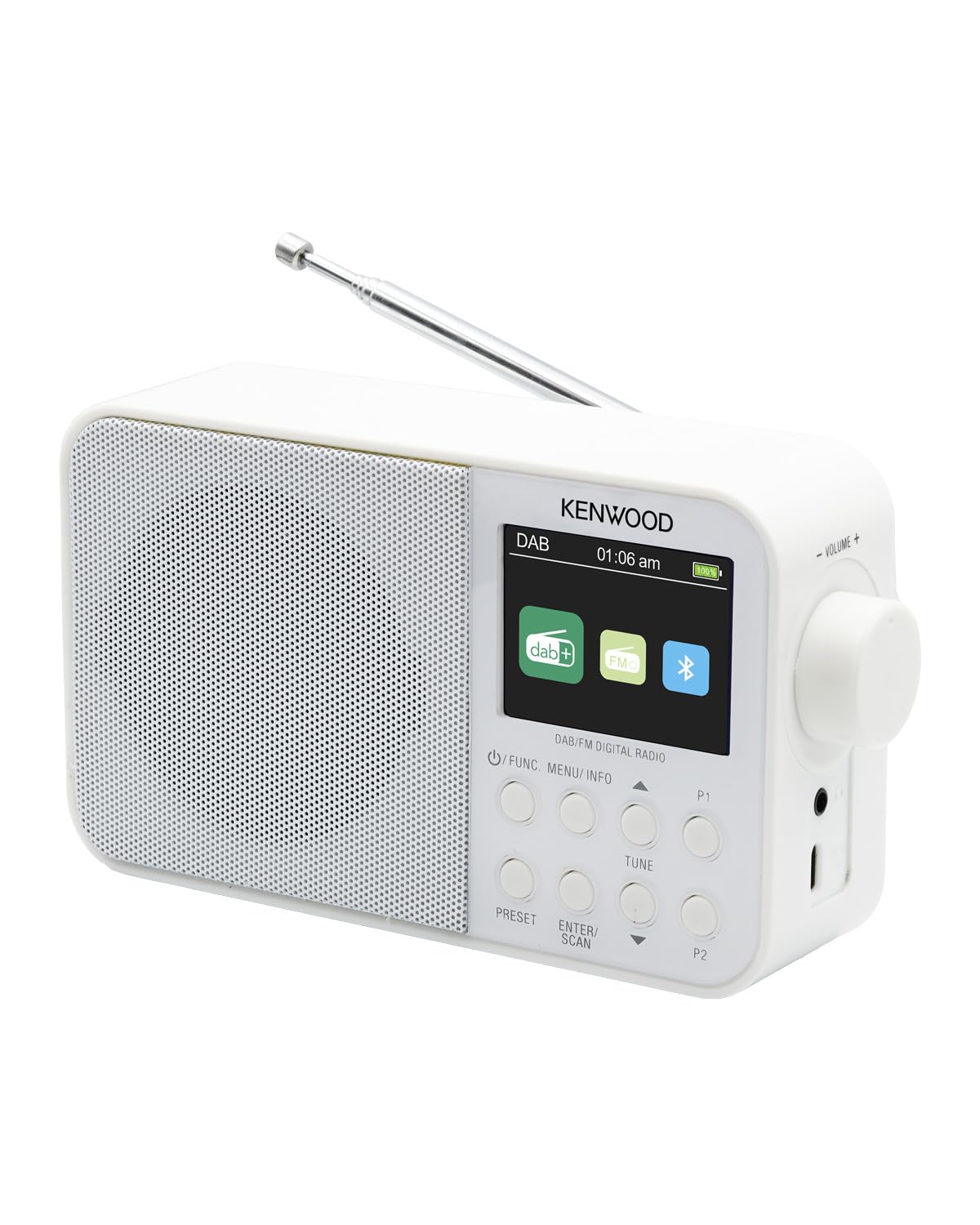Kenwood CR-M30DAB - Radio Portatile DAB+ e FM, White