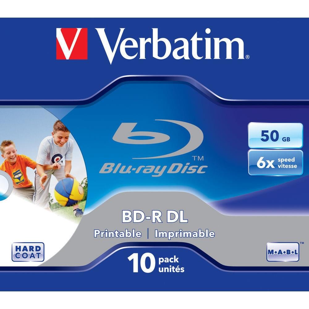 Verbatim BD-R DL 50GB 6x Wide Printable 10pk