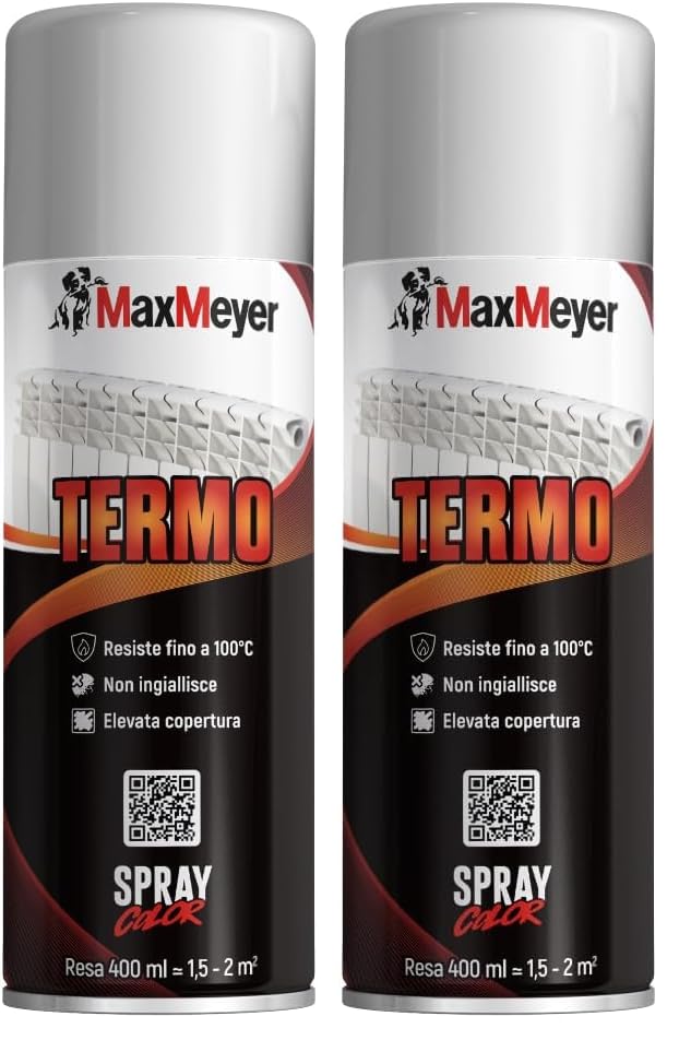 MAXMEYER Spray Termo Bianco R9010 0.400 L (Confezione da 2)