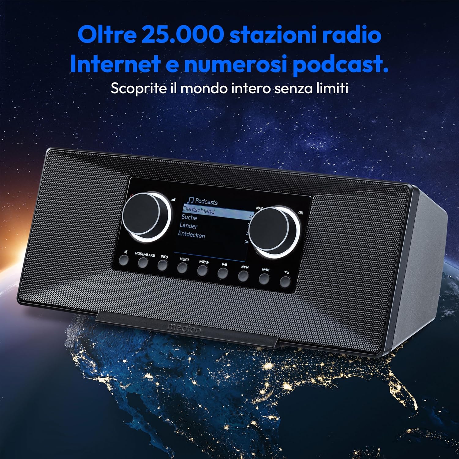 Medion P85333 Radio Internet con Dab+, Nero - immagine 2