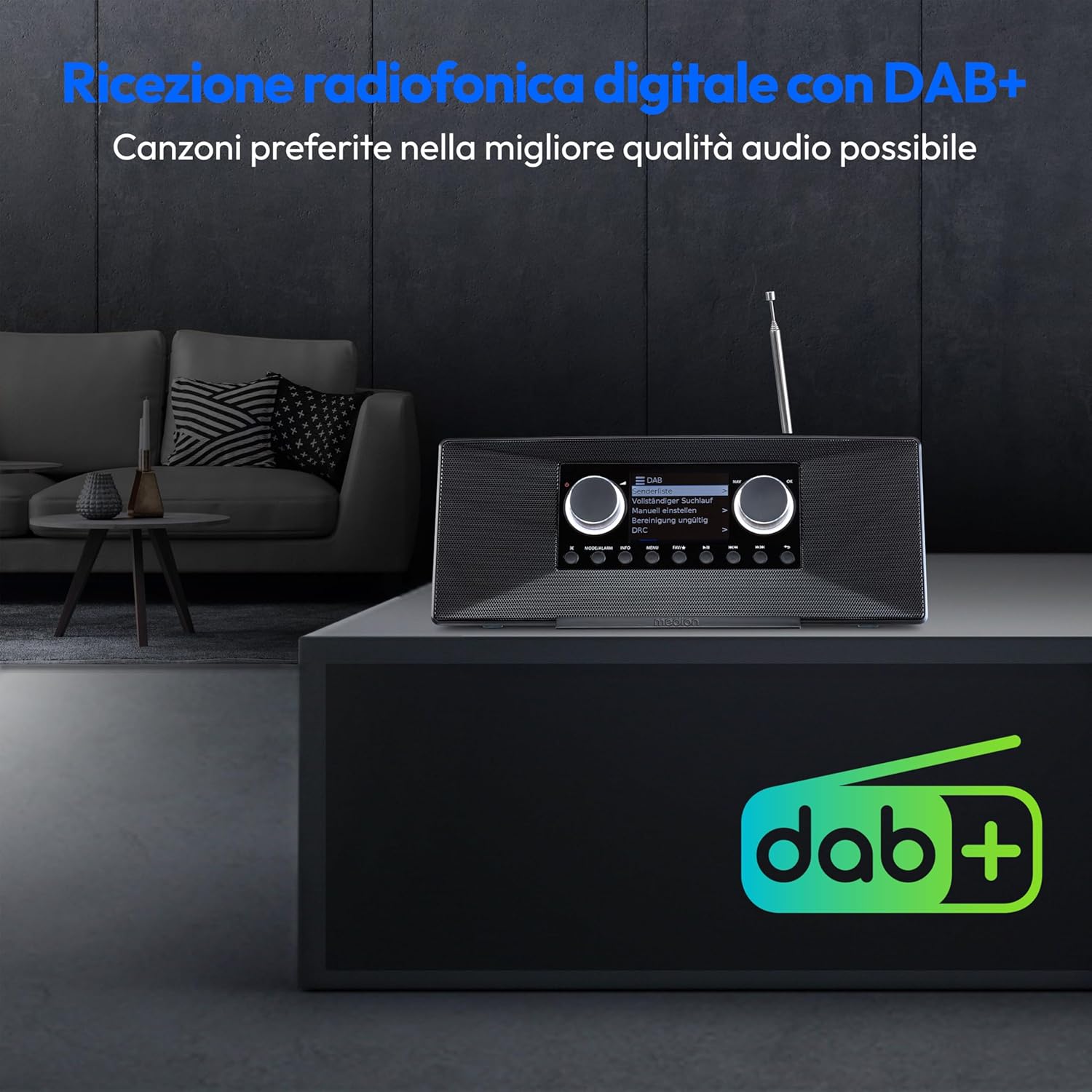 Medion P85333 Radio Internet con Dab+, Nero - immagine 3