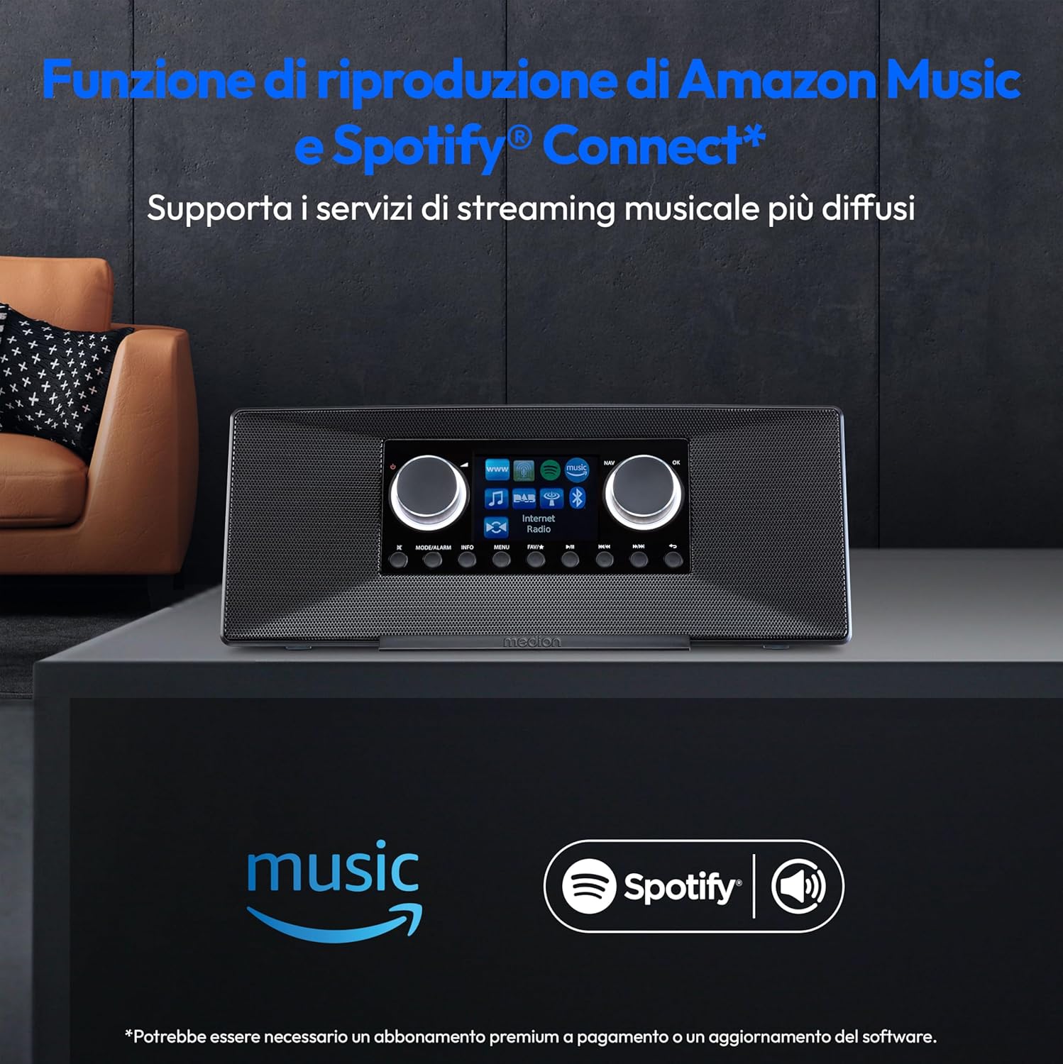 Medion P85333 Radio Internet con Dab+, Nero - immagine 4