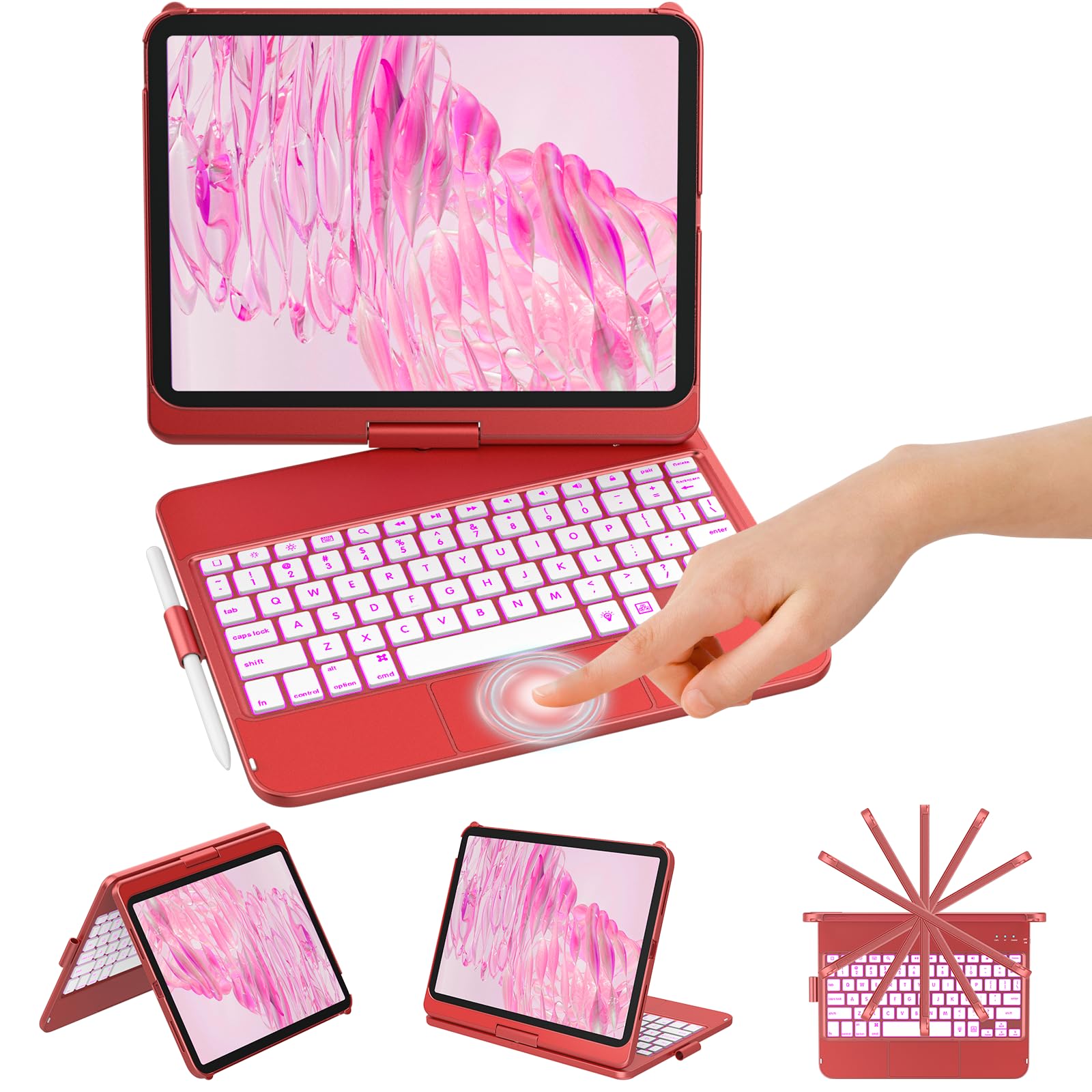 Kbcase Custodia Tastiera Girevole 360° per iPad 10a/11a Gen