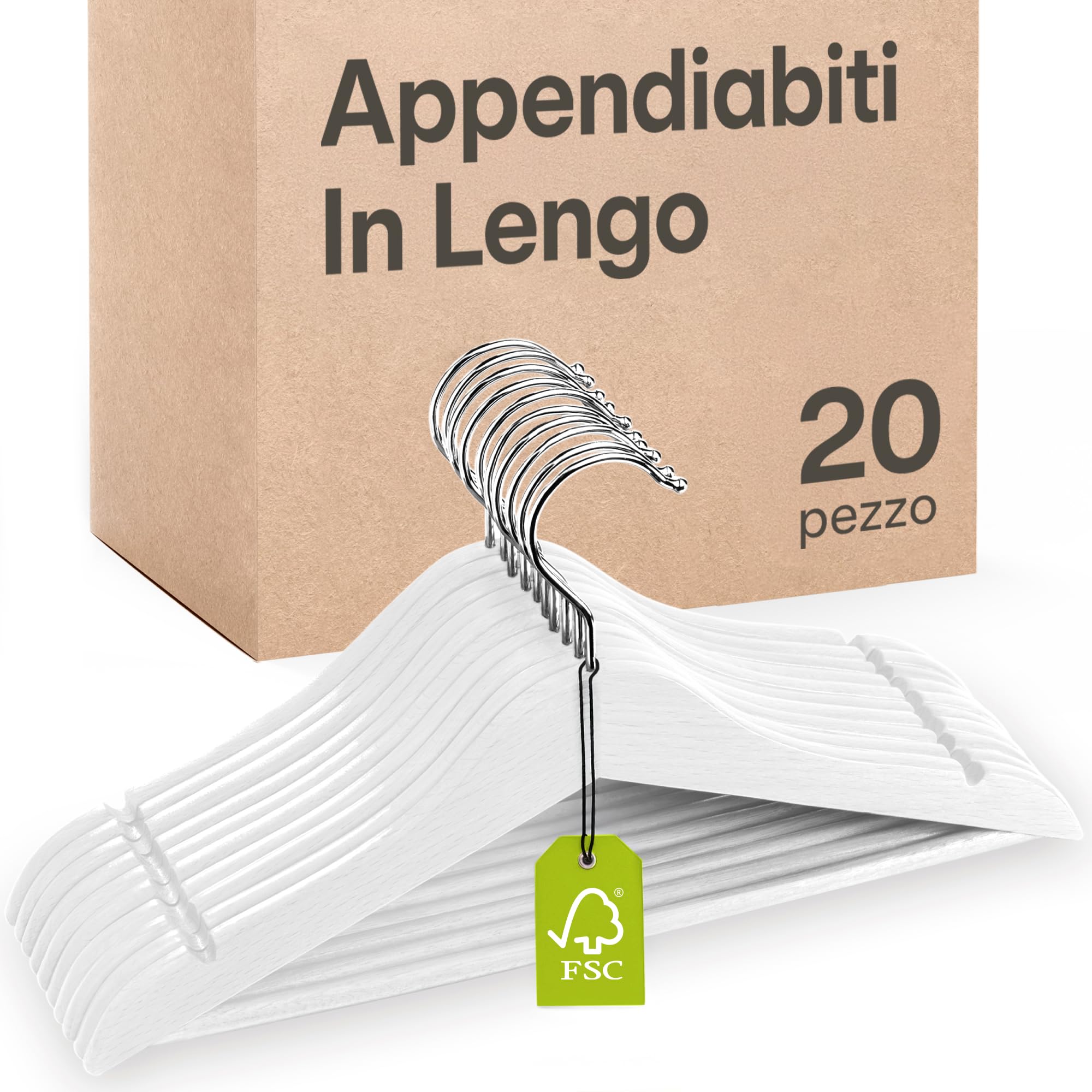 Praknu Grucce in Legno Bianco 20 Pezzi