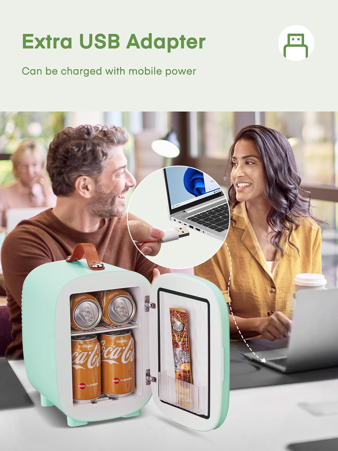 Fohere Mini Frigo da Camera 5L, Verde - immagine 5