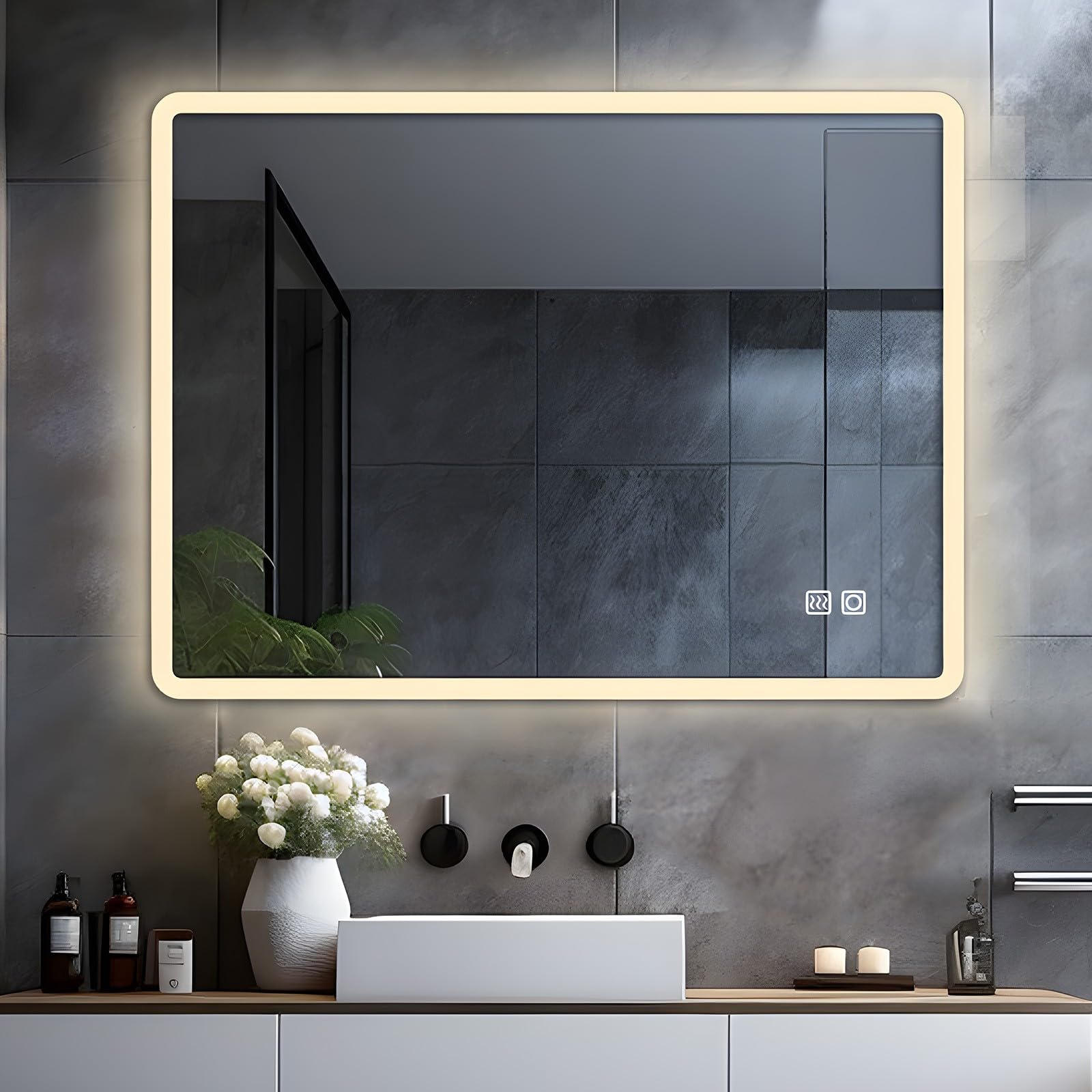 Lisa Specchio da Bagno a LED 70x50 cm con Illuminazione