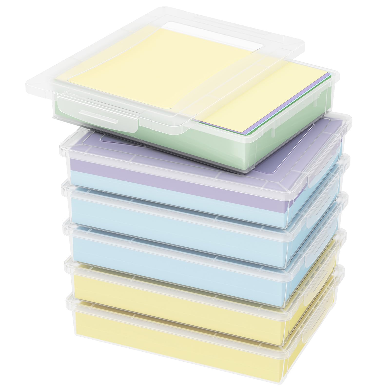 Lifewit Set 6 Scatole Plastica con Coperchio, Trasparente